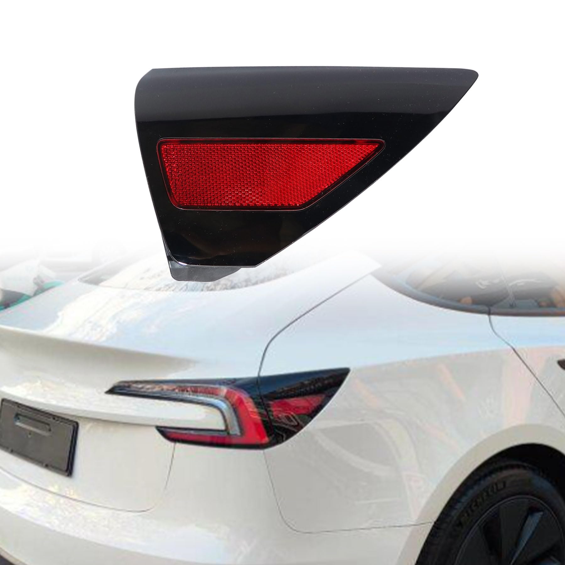 Xqsmwf Right Rear Tail Light Panel Mount Reflector Cover Compatible With Tesla Model 3 Model Y 2017 2018 2019 2020 Replace Part 