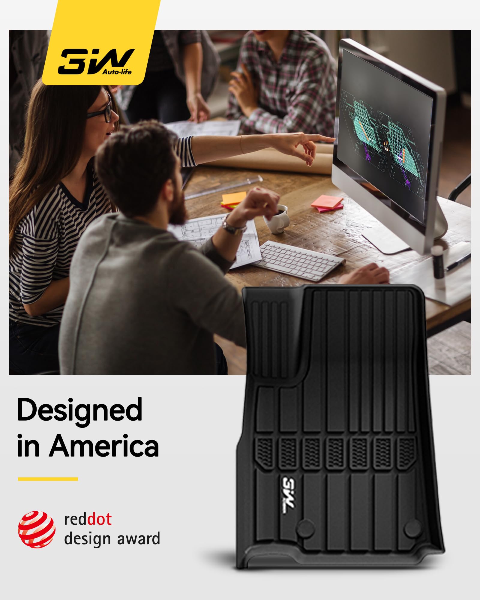 3W Floor Mats Fit For Jeep Grand Cherokee L 2021-2024 2025, Tpe All Weather Custom Fit Floor Liner For 1-3 Rows Full Set Car Mat