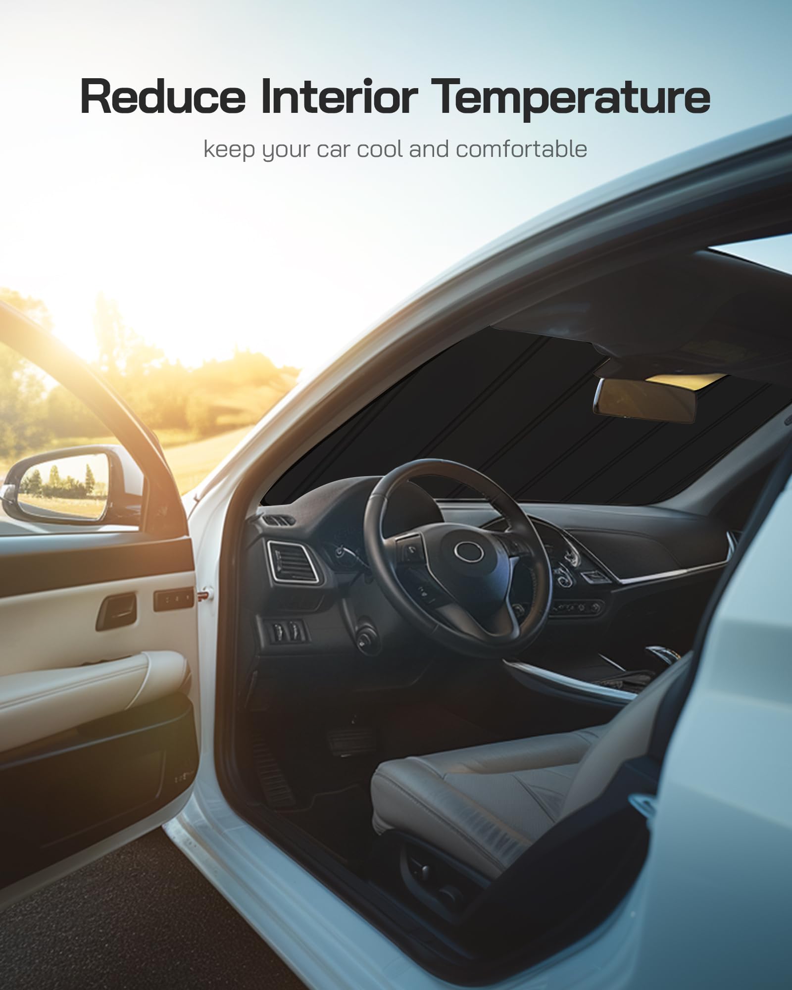 Pigenius Windshield Sun Shade for X5 2019-2023, X7 2019-2022, Alpina XB7 2021-2022. Reflective Aluminum Film Front Window Sunsha