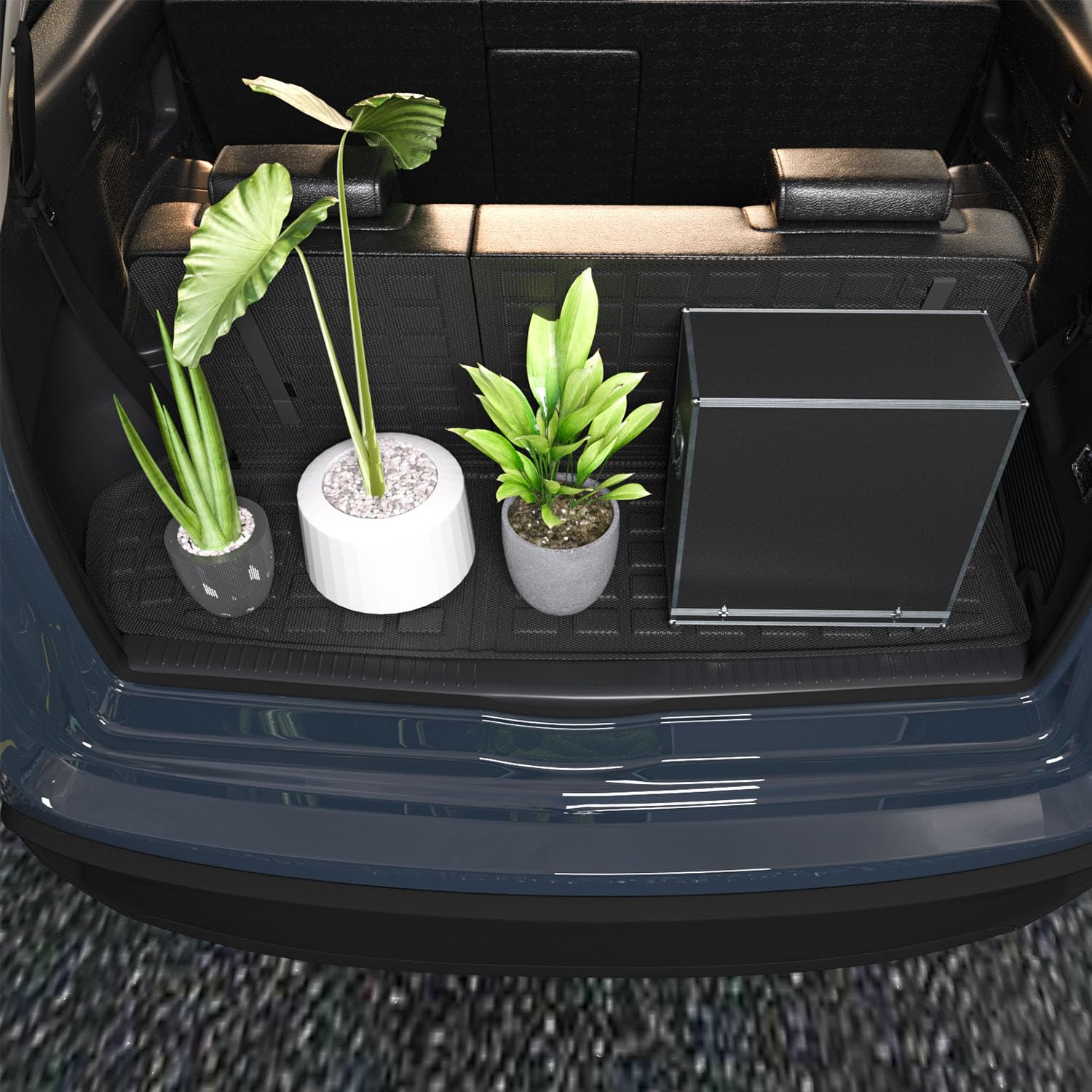 Xipoo Cargo Liner Compatible With 2014-2019 Toyota Highlander Trunk Mat With Backrest Mat Replacement For 2014-2019 Highlander Accessories (Fit 2014-2019 Toyota Highlander,Cargo Mat With Backrest Mat)