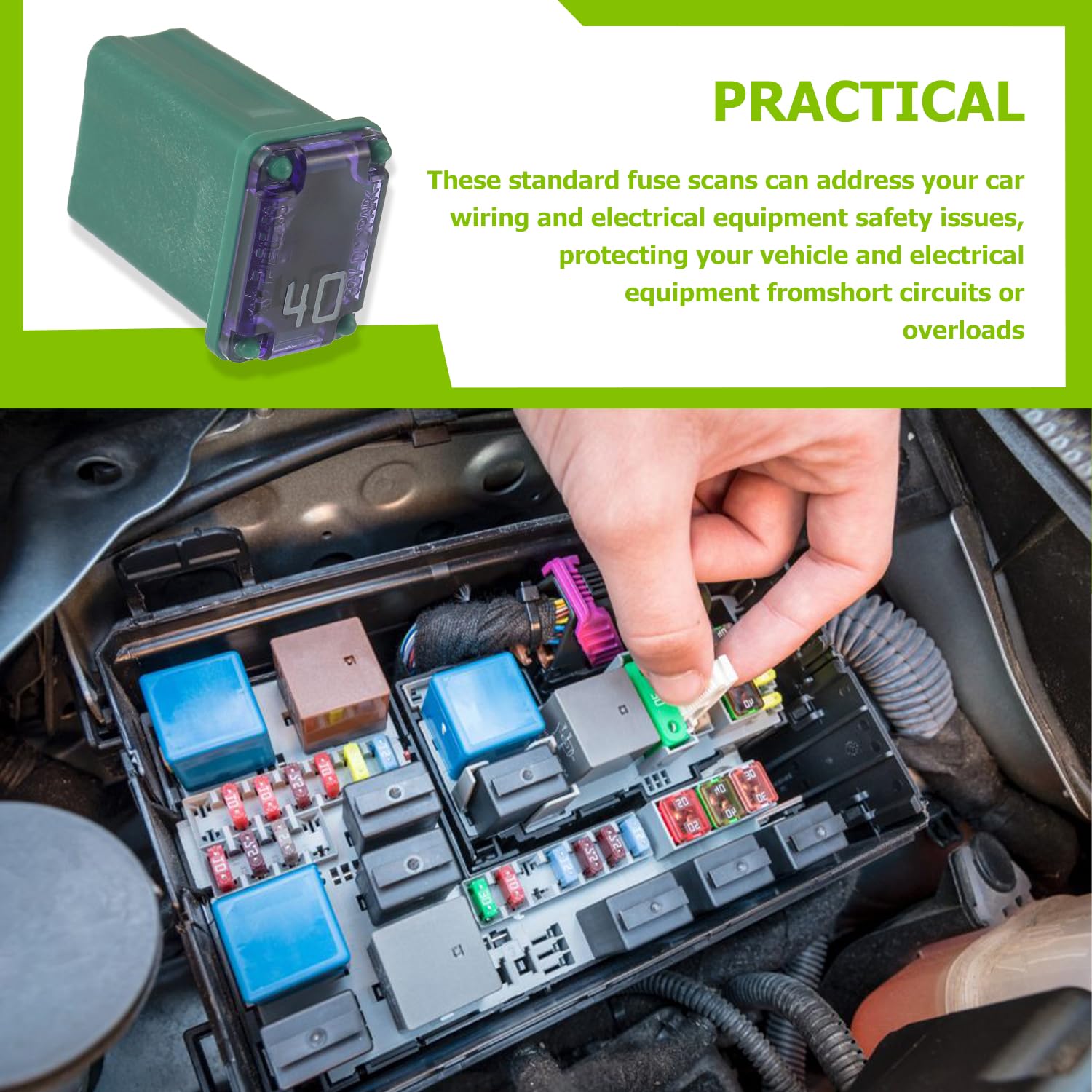 EPLZON 40A 40AMP 32V FMM MCASE 608840 Micro Cartridge Fuses Low-Profile Fuses Kit(Pack of 10pcs)