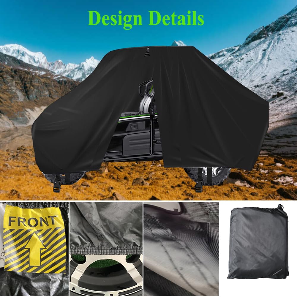 Chikia Utv Cover 4 Seater Compatible With Can Am Polaris Cfmoto Commander Defender Maverick X3 Max Ranger Crew 570 1000 900 Xp General Rzr Uforce 1000 Xl 420D Windproof With Zipper Straps