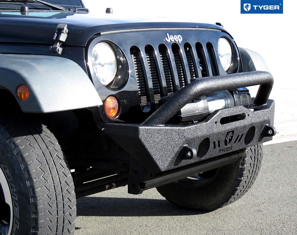 Tyger Auto Tg-Bp6J70078 Tyger Fury Stubby Front Bumper W/Winch Plate Compatible With 07-18 Jeep Wrangler Jk; 2018-2025 Jl (Fits