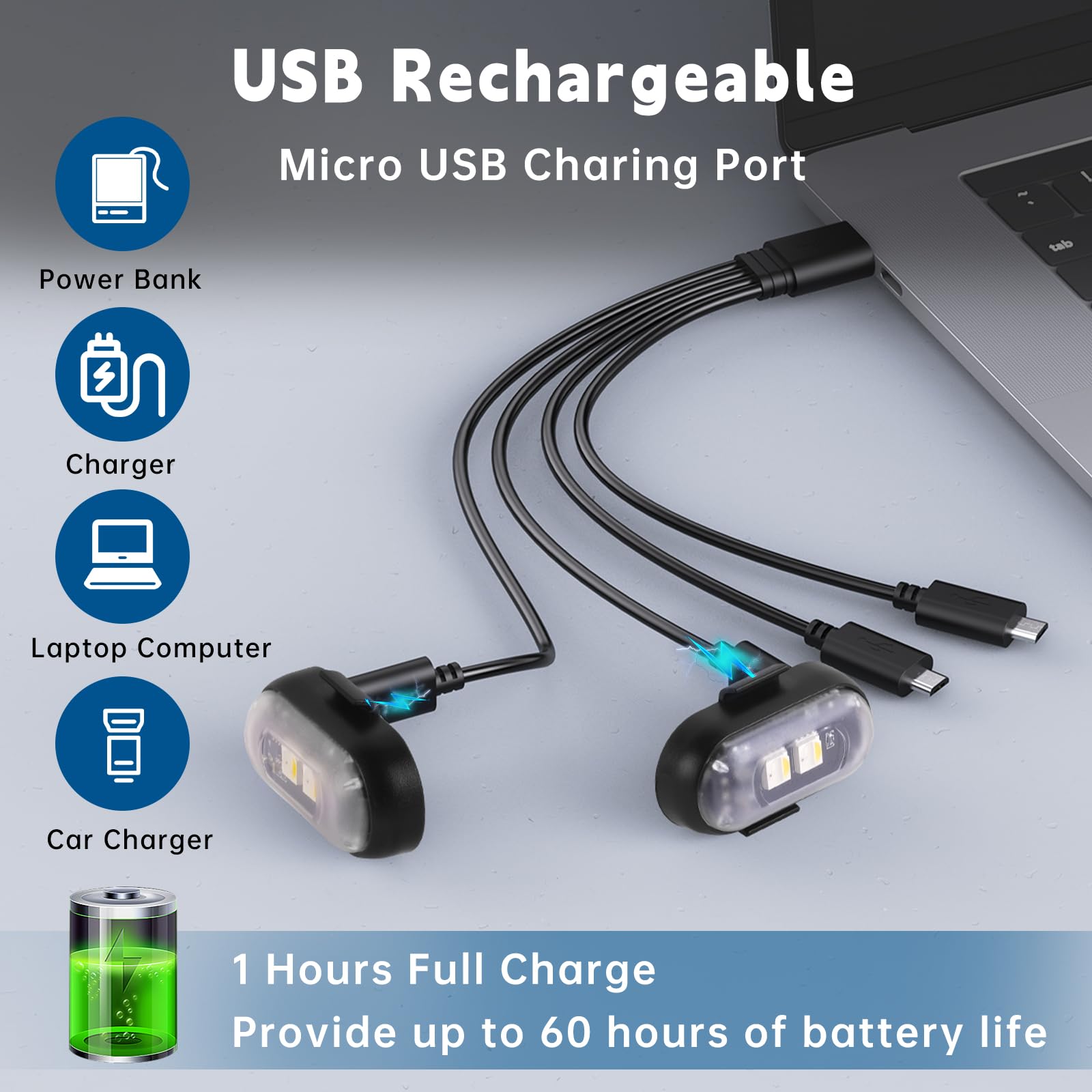 8Pcs Wireless Led Strobe Lights With Remote Control,8 Colors Waterproof Anti-Collision Usb Charing Led Warning Light, High Brigh