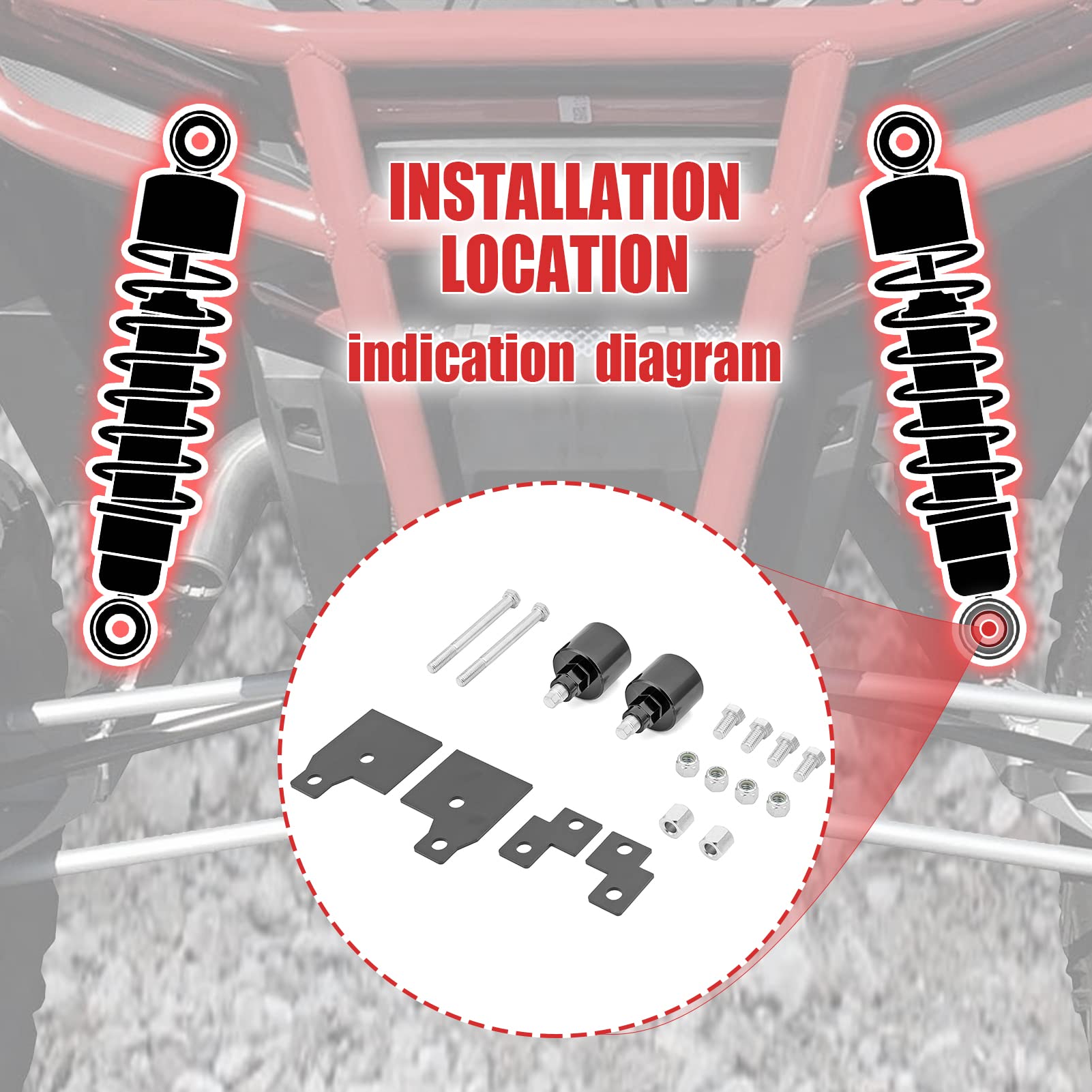 Xjmoto Front & Rear 2'' Lift Kit For Polaris Sportsman 500/600/700/800 (2023), Alloy Steel, Includes Instructions