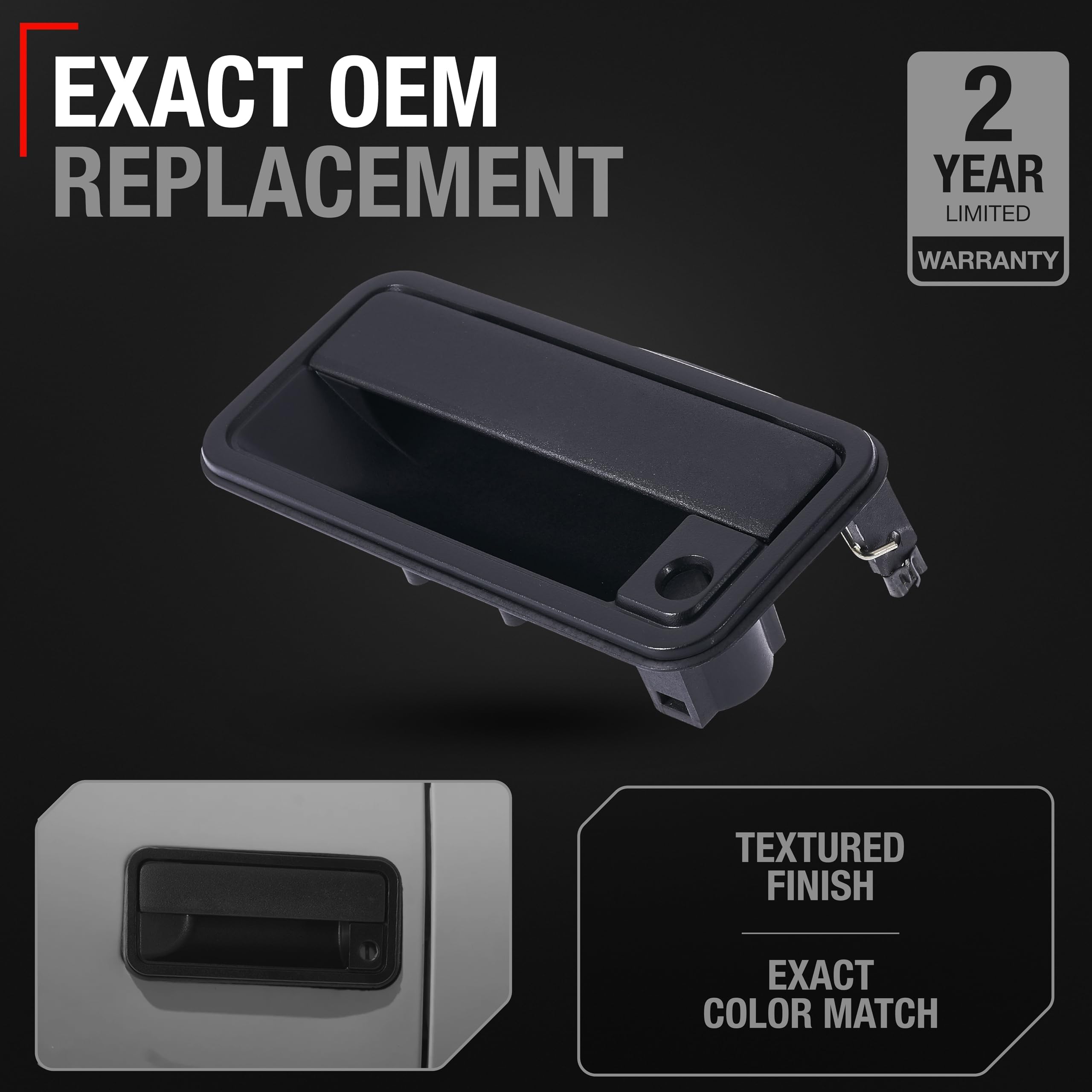 Exterior Front Driver Door Handle, Upgraded Metal - Compatible With 1988-2000 Chevrolet Gmc C1500, K1500, C2500, K2500, K3500, 9