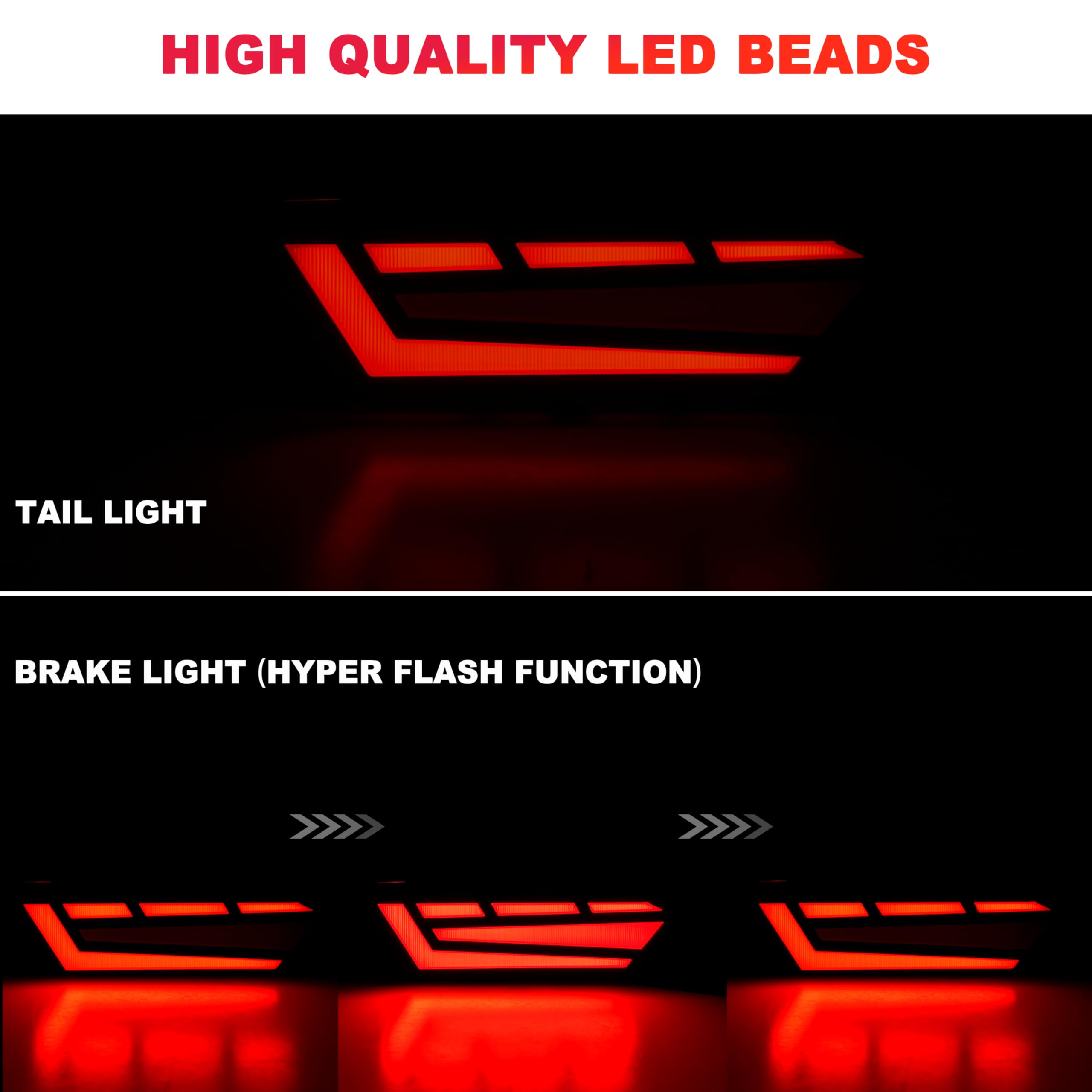 Sautvs Smoked Black Led Rear Brake Stop Lights Taillights Tail Lamps For Polaris Rzr 900 1000 S Xp 4 Turbo 2014-2019/ Rzr Trail S 900 1000 2020-2023 Accessories (2Pcs, #2412341/ #2412342)