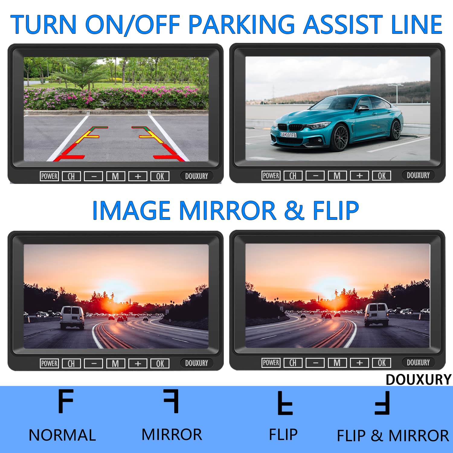 Wireless Rv Backup Camera For Trailer Truck Camper Digital Rear Side View Cameras & Hd 1080P 4 Splits 7'' Dvr Screen With Adapte