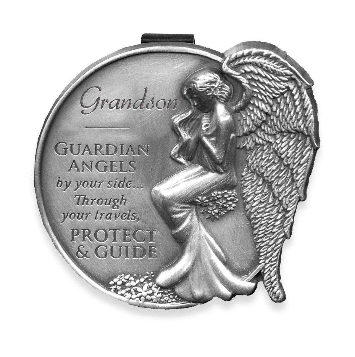 Angelstar 15687 Grandson Guardian Angel Visor Clip Accent, 2-1/2-Inch, Black