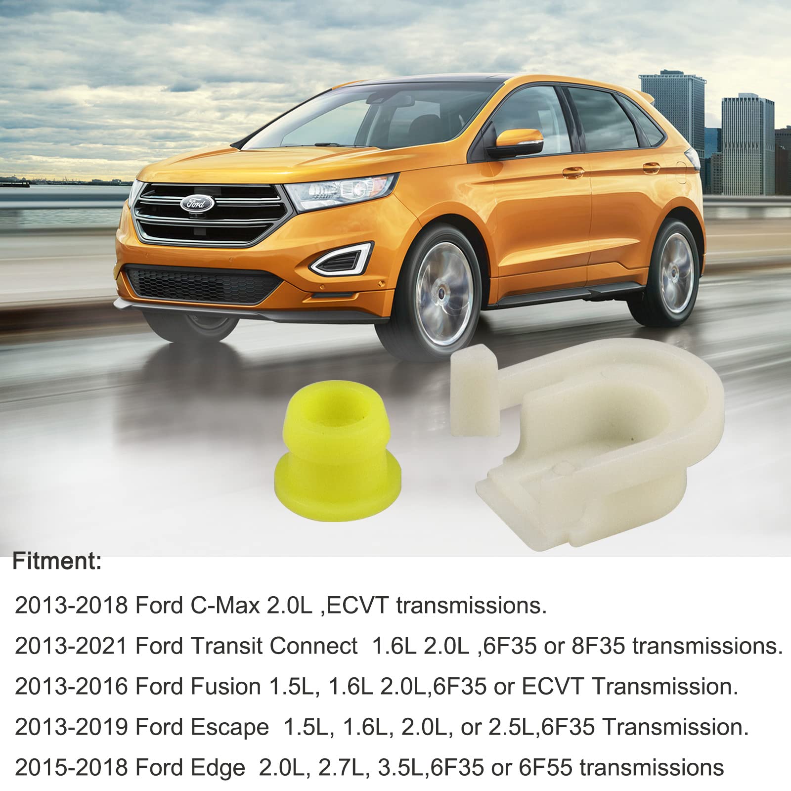 Transmission Shifter Cable Bushing And Cap Fit For Ford Edge 15-18 Fusion 13-21 C-Max 13-18 Escape 13-19 Transit Connect 13-21,Replace Kv6Z-7K340-A,Dg9Z-7S004-A