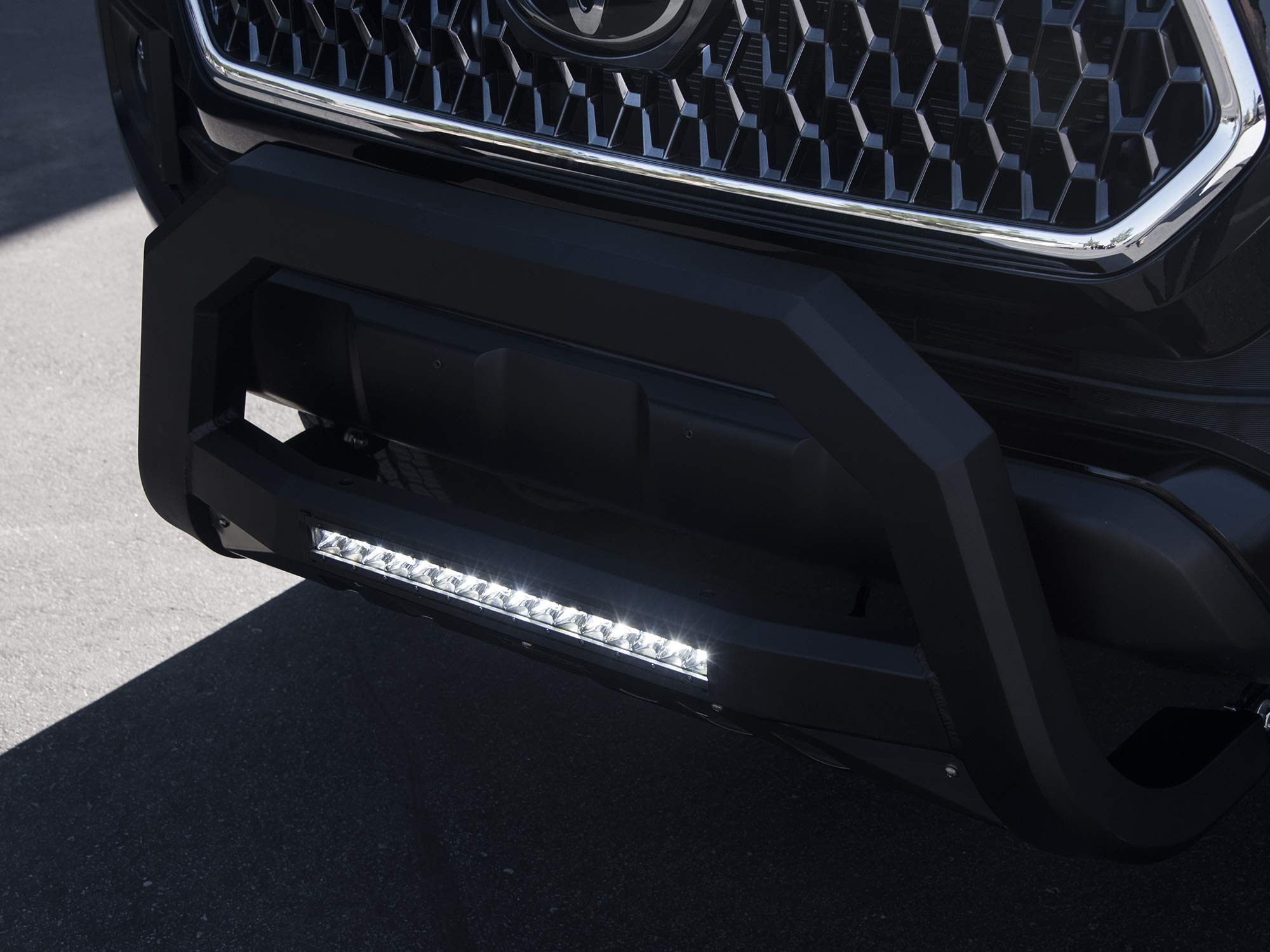 Armordillo Usa 7179882 Ar Bull Bar Bumper Guard With Led Bar - Matte Black Fits 2016-2022 Toyota Tacoma