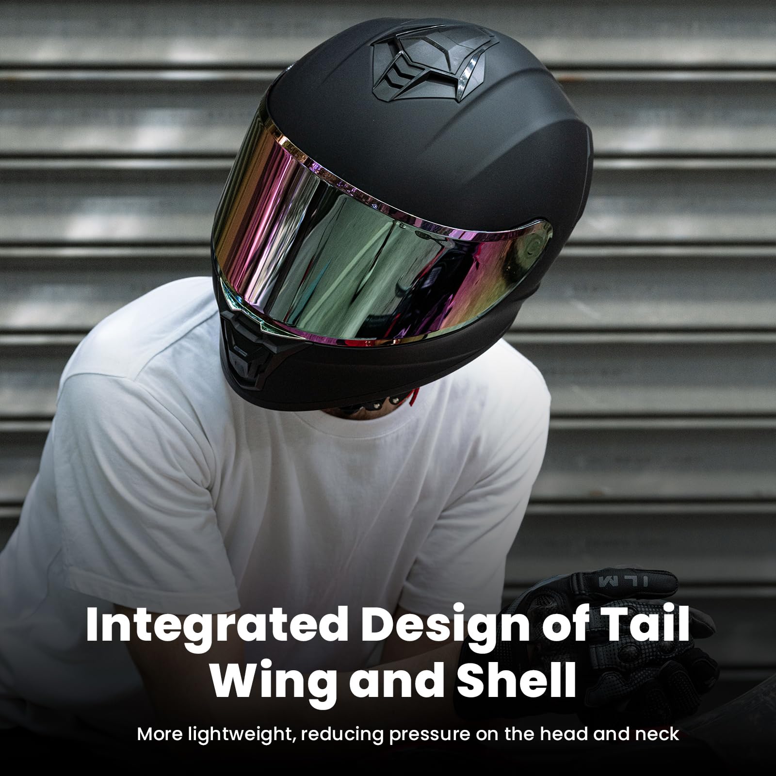 Auboa Full Face Motorcycle Helmets For Adult Men Women Lightweight Street Bike Motorbike Racing Casco Moto Helmet With Extra Clear Visor Dot Model Au-T801 (Matte Black, L)