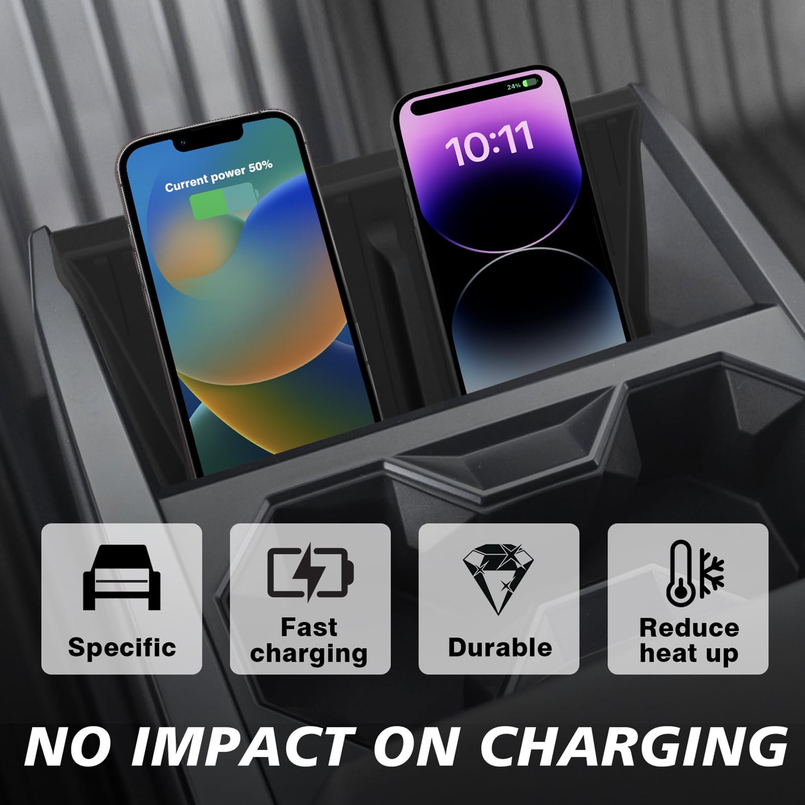 Bestevmod Center Console Screen Dash Organizer Compatible With Tesla Cybertruck 2024 2025 Pickup Dashboard Organizer Back Storag