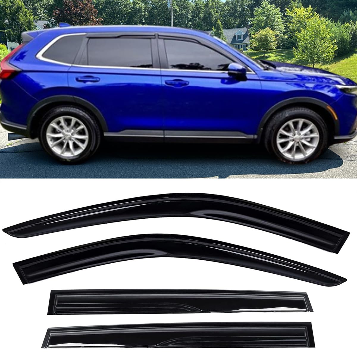 Side Window Visors Rain Guards Vent Deflectors Compatible With 2023 Honda Crv (Cr-V), Sun Shades Front Rear Smoke 2024 4Pcs