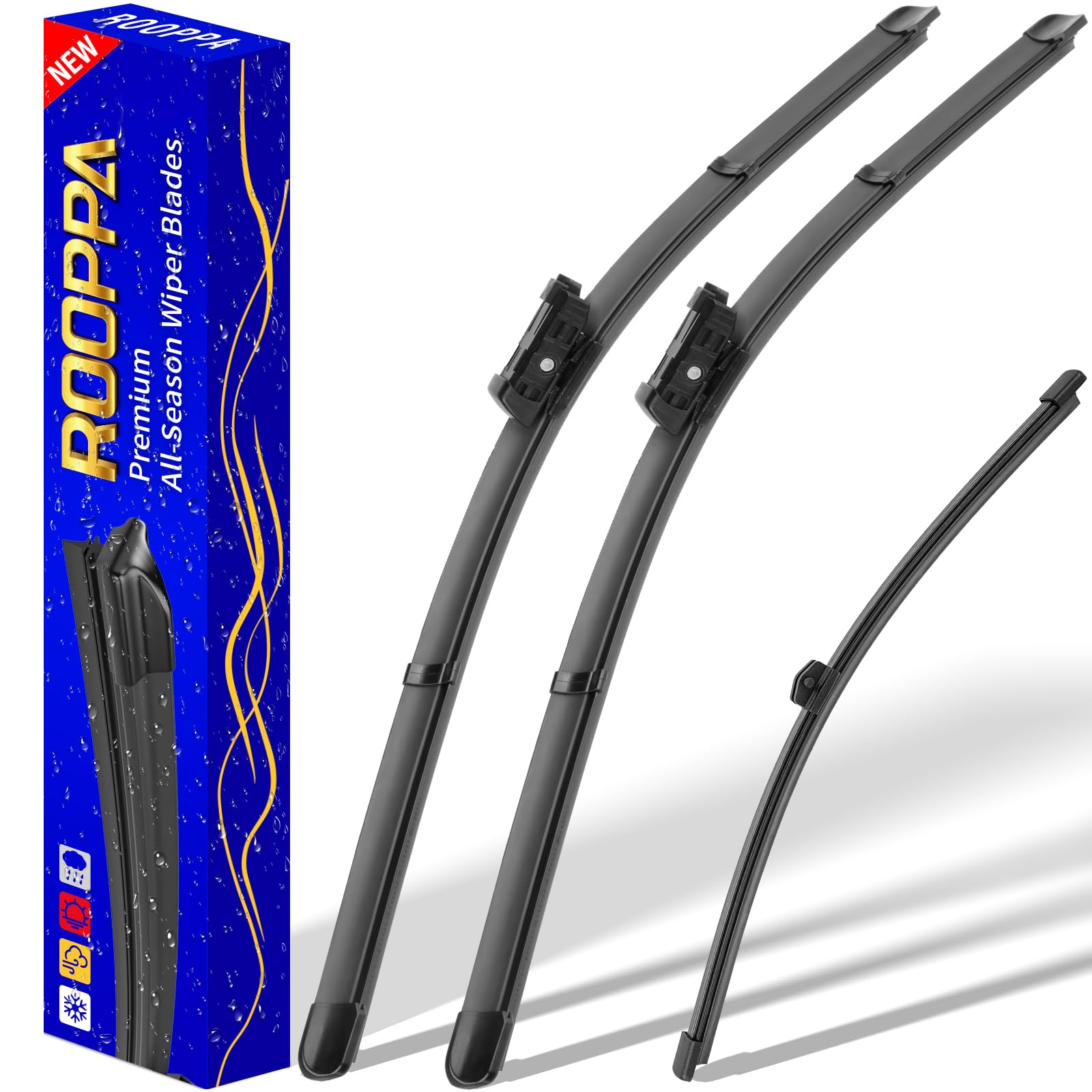 3 Wipers Replacement For Audi Q7 2016-2023 Audi Sq7 2017-2023, Windshield Wiper Blades Original Equipment Replacement - 27''/20'