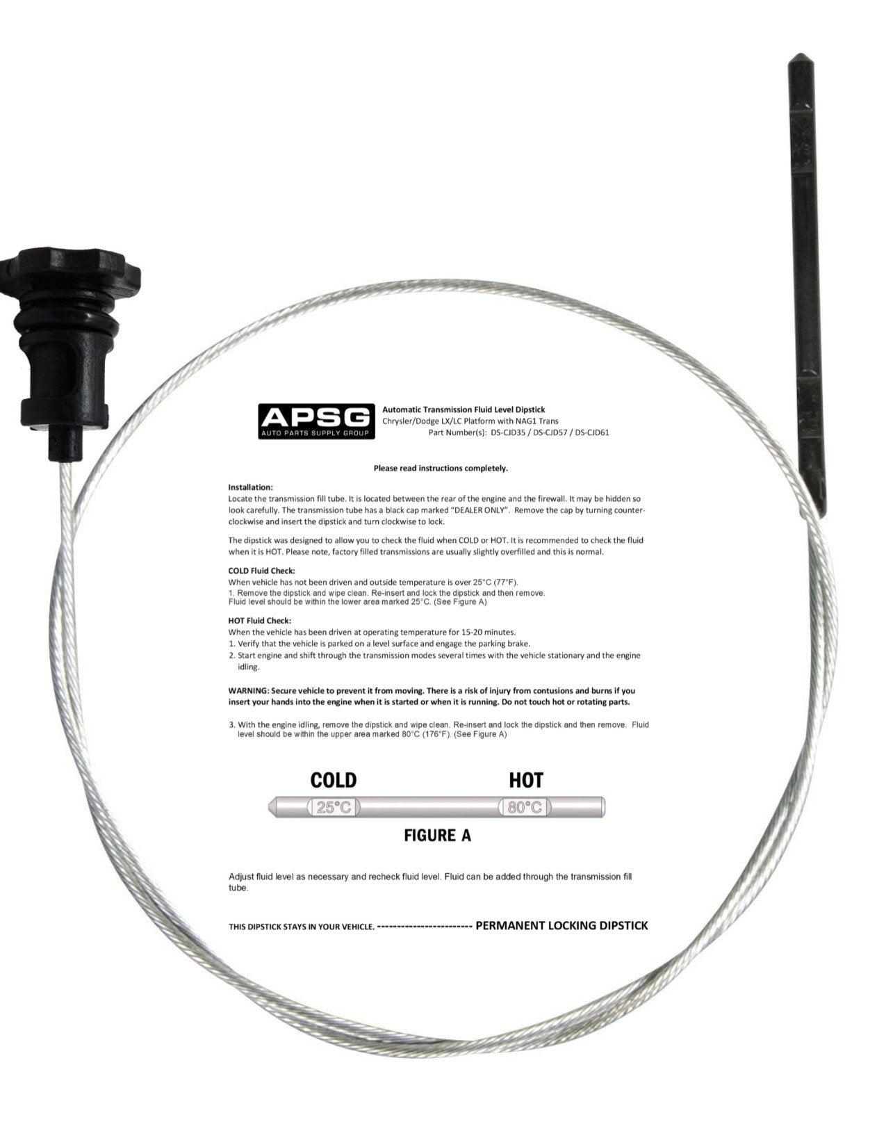 6.1 6.4 V8 | Transmission Fluid Dipstick Tool | For: Chrysler, Dodge, Jeep | W/Instructions