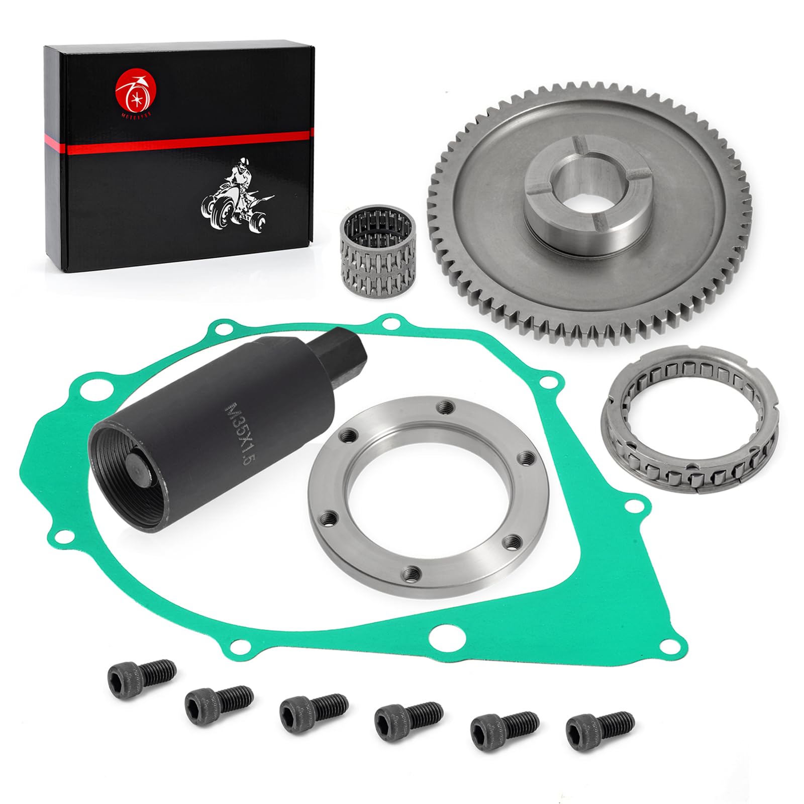 Flywheel Puller & Starter Clutch One Way Bearing Gear Kit & Gasket For YAMAHA Warrior Raptor Big Bear Moto 4 350 YFM350 1987-201