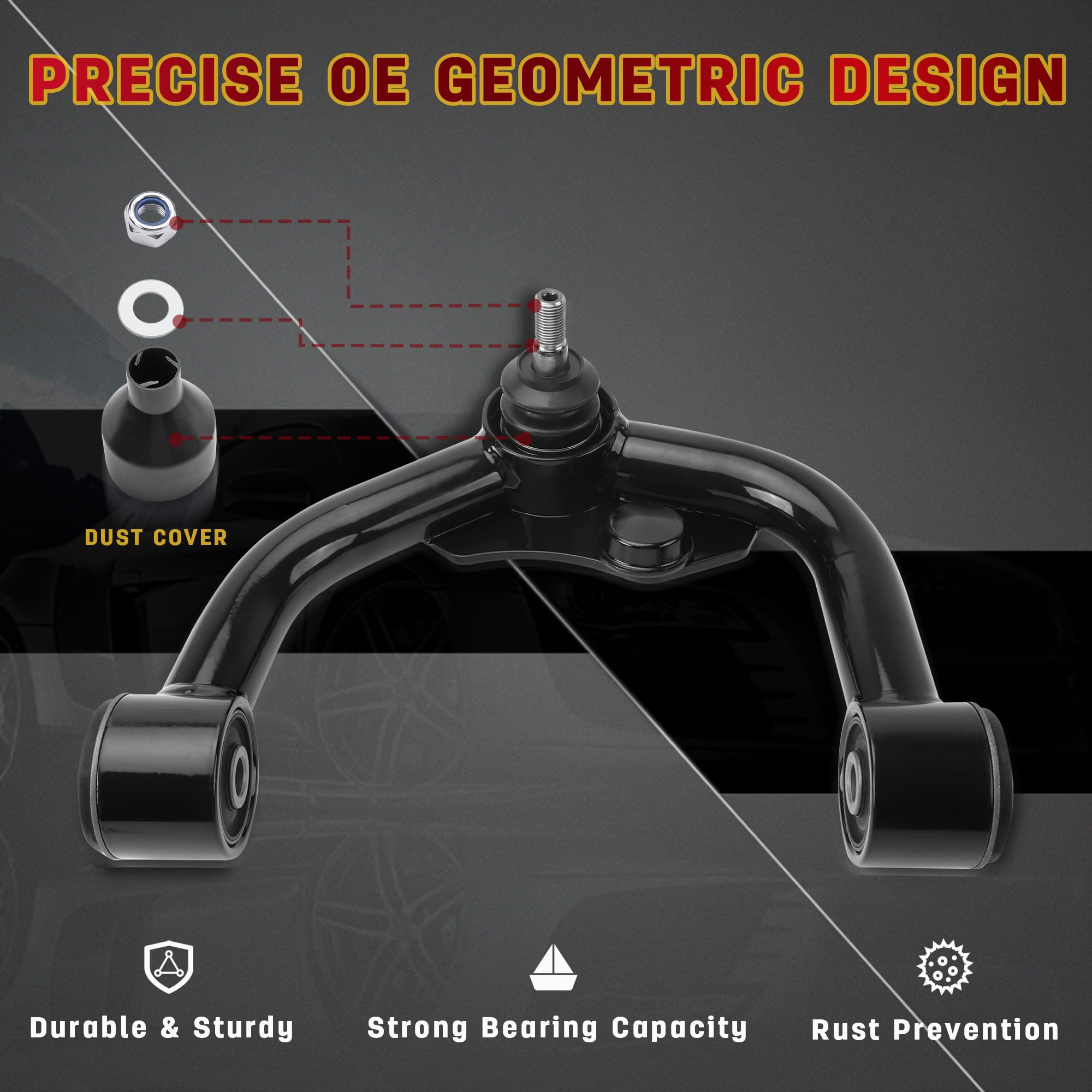1-3' Front Upper Control Arms For 2005-2016 Frontier/Pathfinder/Xterra, 2Pcs Adaption 1-3' Lift Suspension Kit Adjustable Control Arm, Replacement Oem Factory Suspension Arms