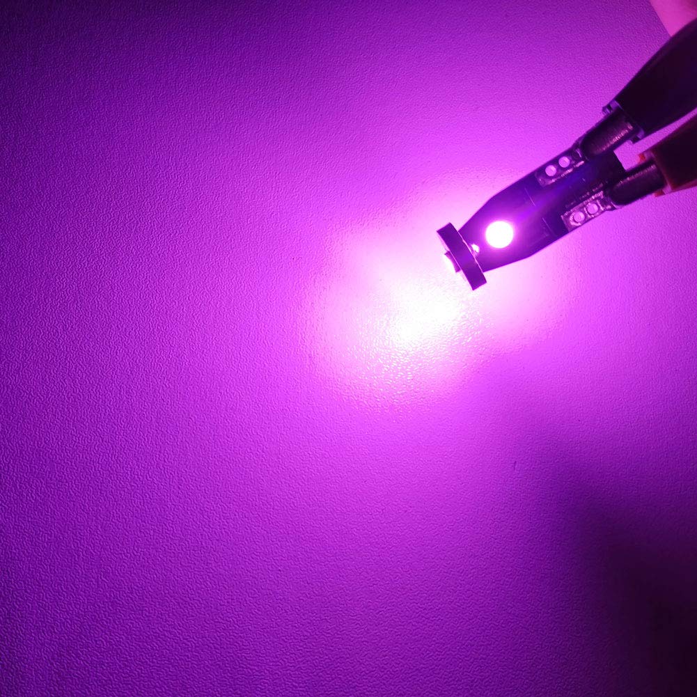 AUTOGINE 10pcs T10 LED Bulbs, Purple, Error Free, Super Bright 3030 Chipset for Dome, Map, Door, Courtesy, Trunk, License Plate Lights