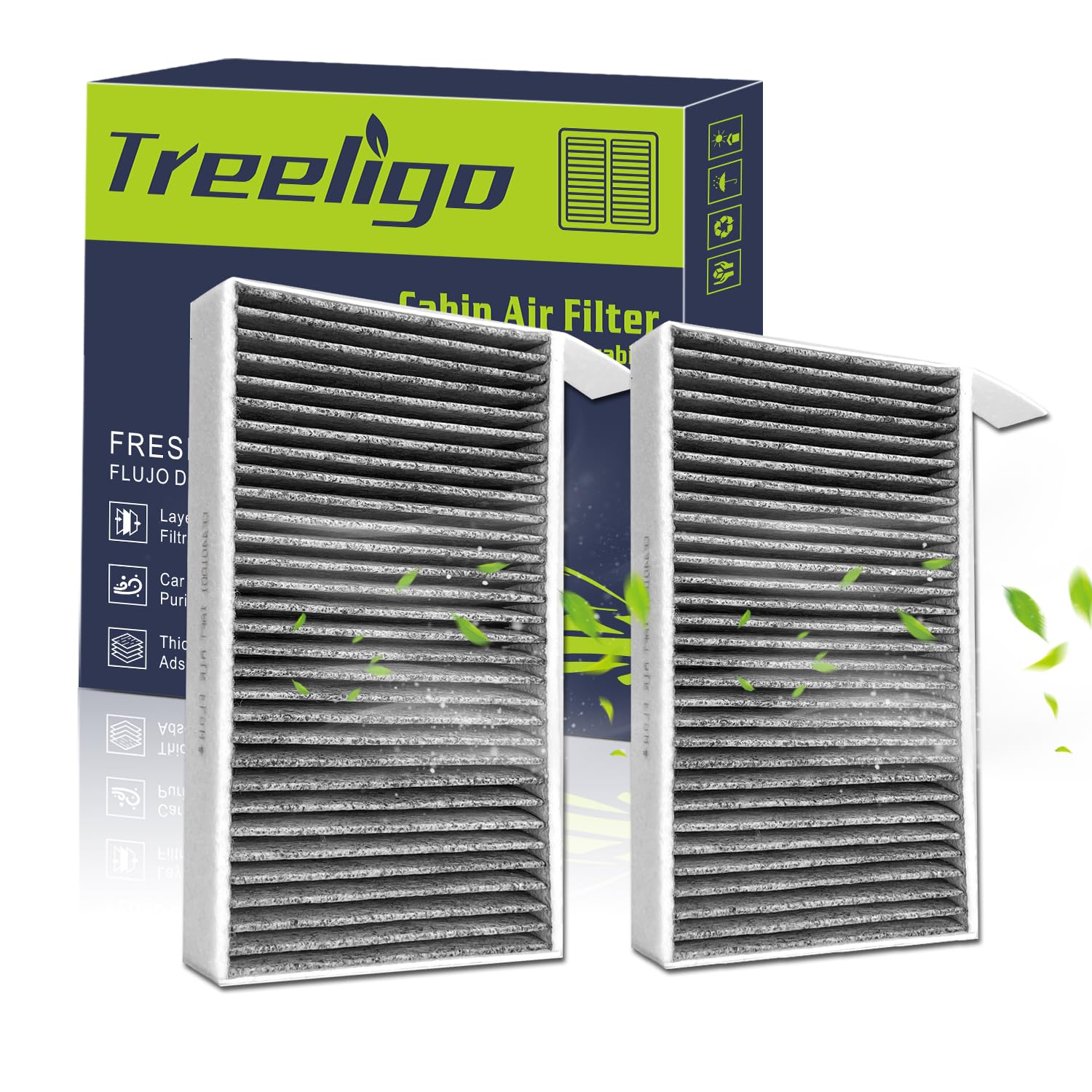 Treeligo Cabin Air Filter Compatible With Tesla Model 3 (2017-2024),For Tesla Model Y (2020-2024), Hepa Air Filter Replacement K