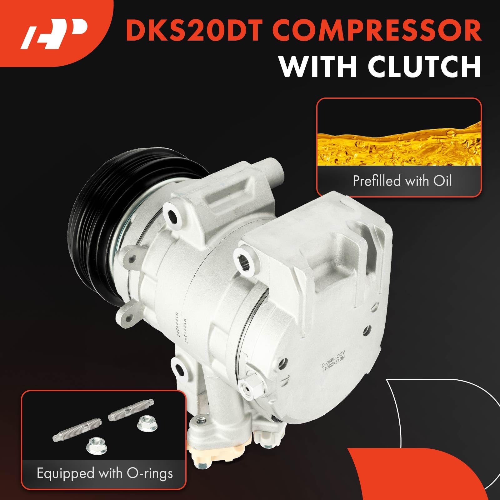 A-Premium Air Conditioner AC Compressor with Clutch Compatible with Ford F-150 F150 2017, 5.0L