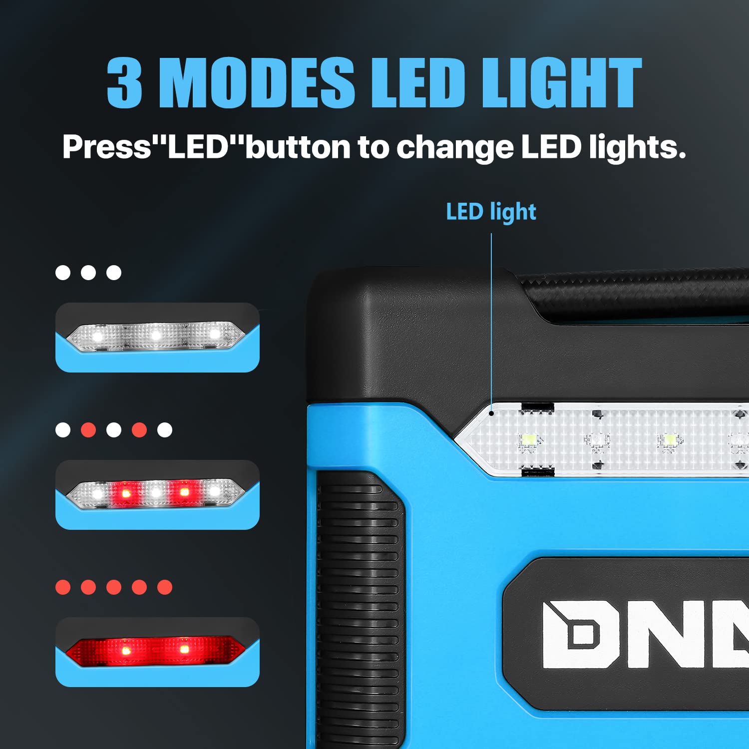 Dna Motoring Tools-00213 Blue 12V Dc Digital Tire Inflator Portable Air Compressor With Pressure Gauge For Cars, Bicycles, Motor