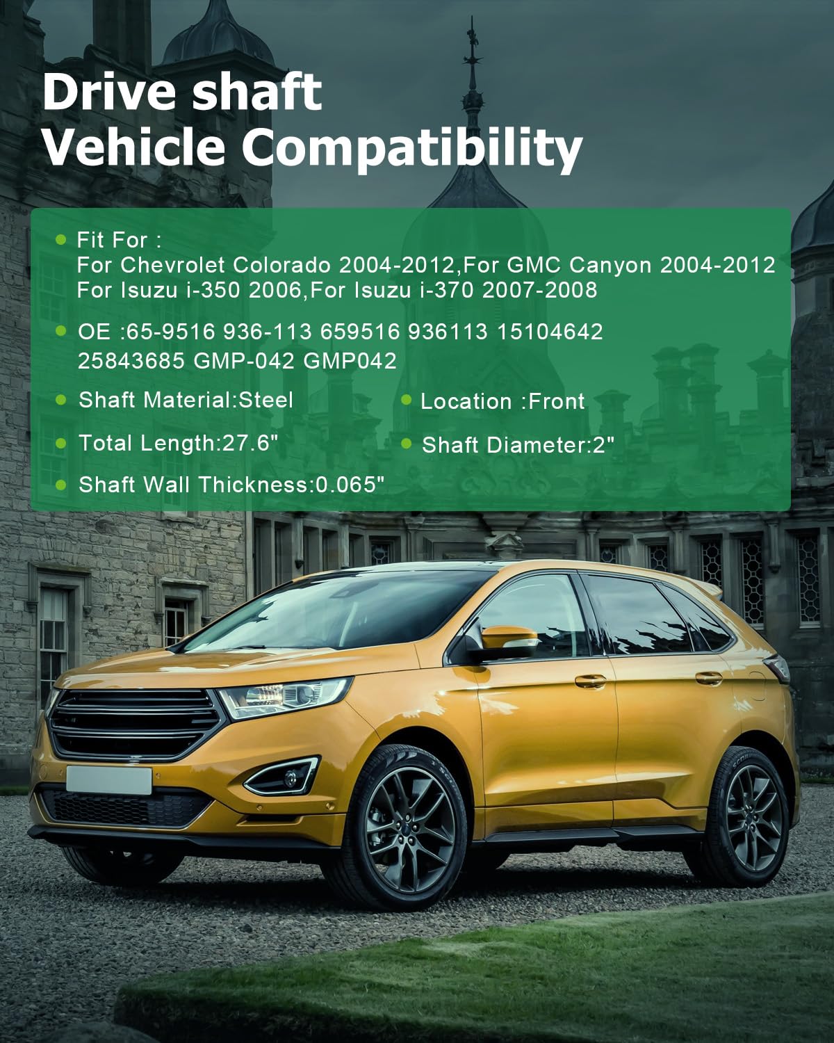 Scitoo?27.6''?Steel Front Driveshaft Assembly Drive Shaft Prop Shaft For Chevrolet Colorado For Gmc Canyon For Isuzu I-350 For I