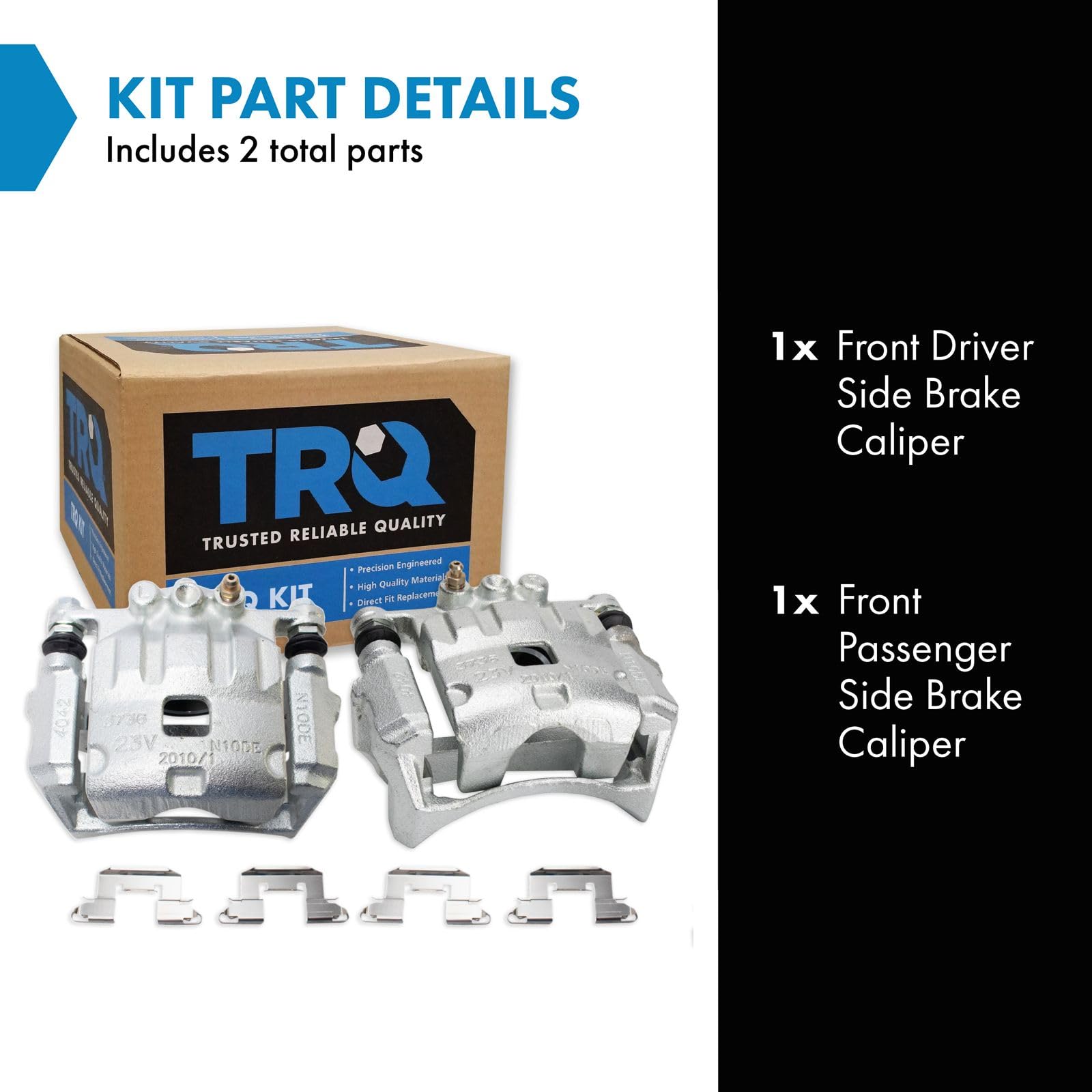 Trq Front Brake Caliper Set Compatible With 2011-2018 Ford Fiesta 2011-2014 Mazda 2