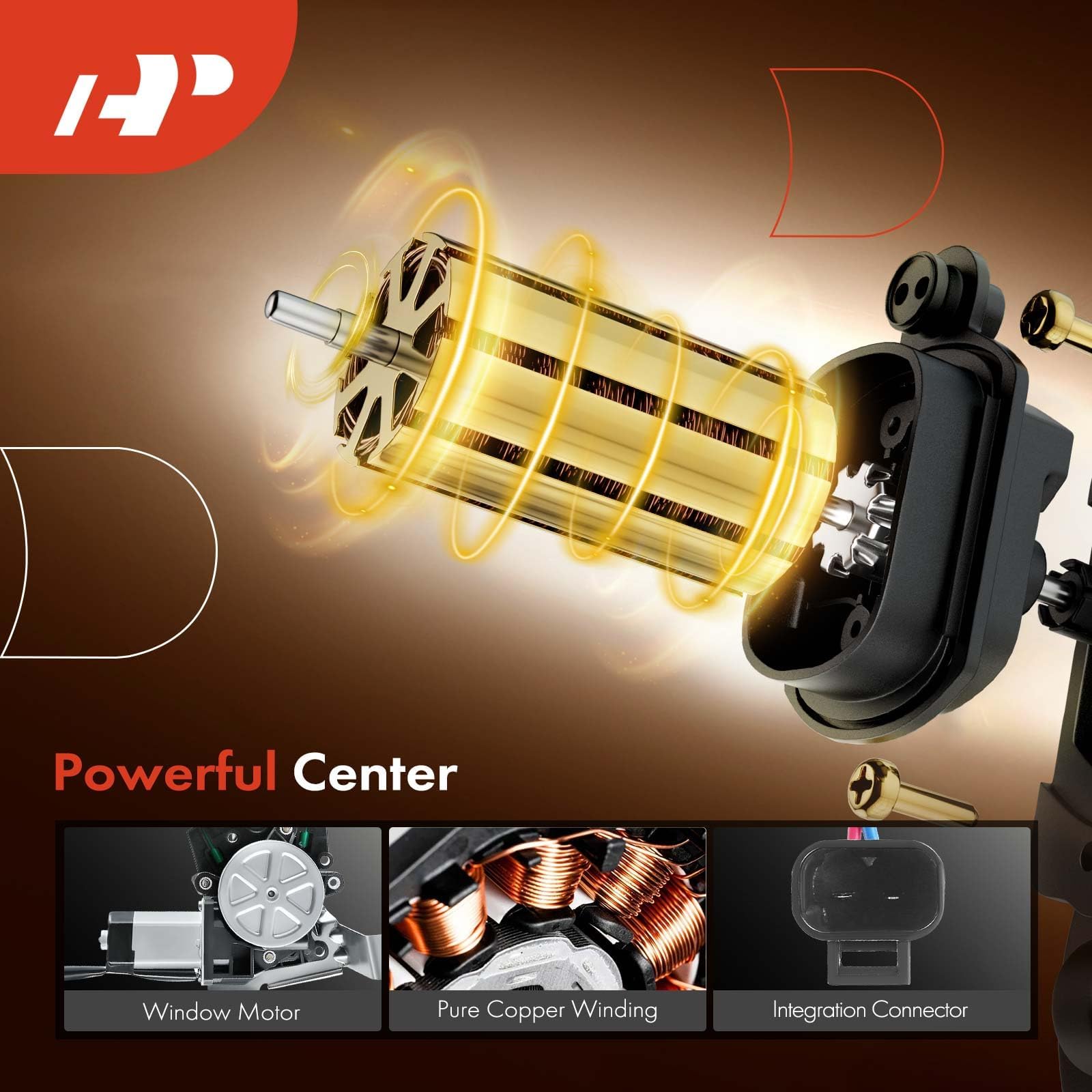 A-Premium Electric Power Window Regulator With Motor 2-Pin Plug Assembly Compatible With Cadillac Escalade 2002-2006, Chevrolet