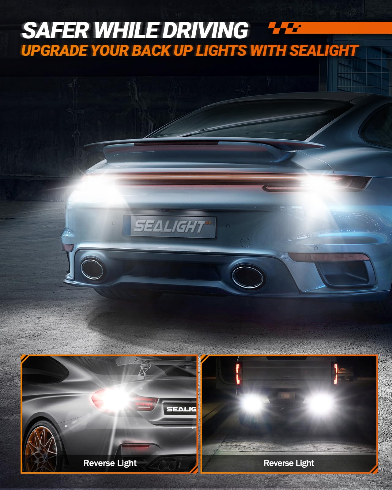 Sealight 3157 Led Bulb Reverse Light, 6500K White 600% Brighter 3156 4114 Led Bulbs, With Built-In Resistor, Anti Hyper Flash Er