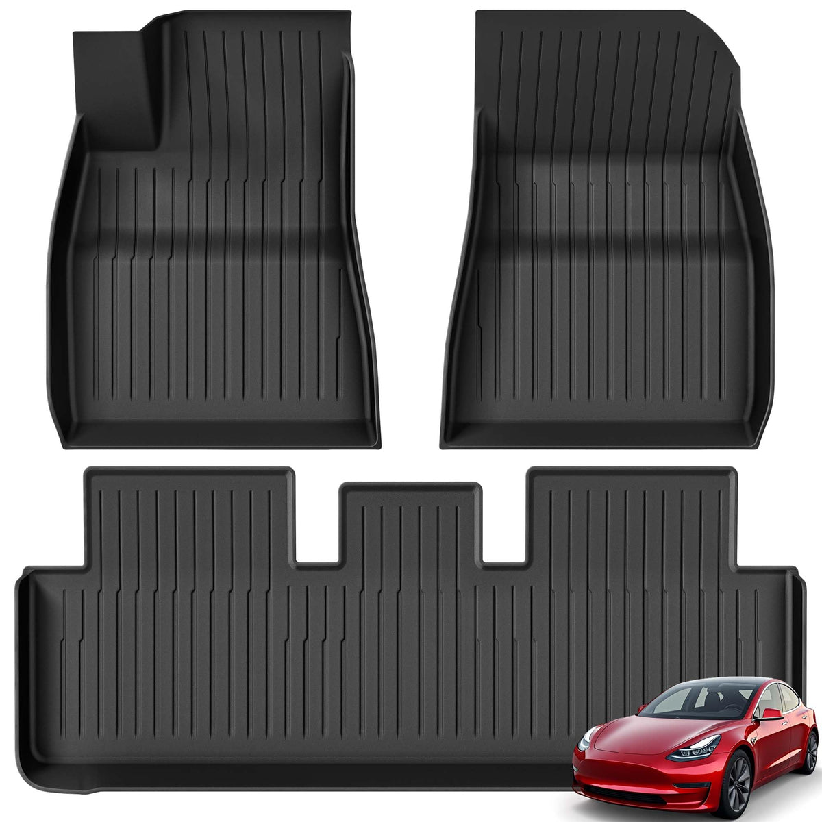 Yitamotor Floor Mats Compatible With 2024 2025 Tesla Model 3 Highland, Custom Fit Floor Liners For Model 3 Accessories 2024 Tpe