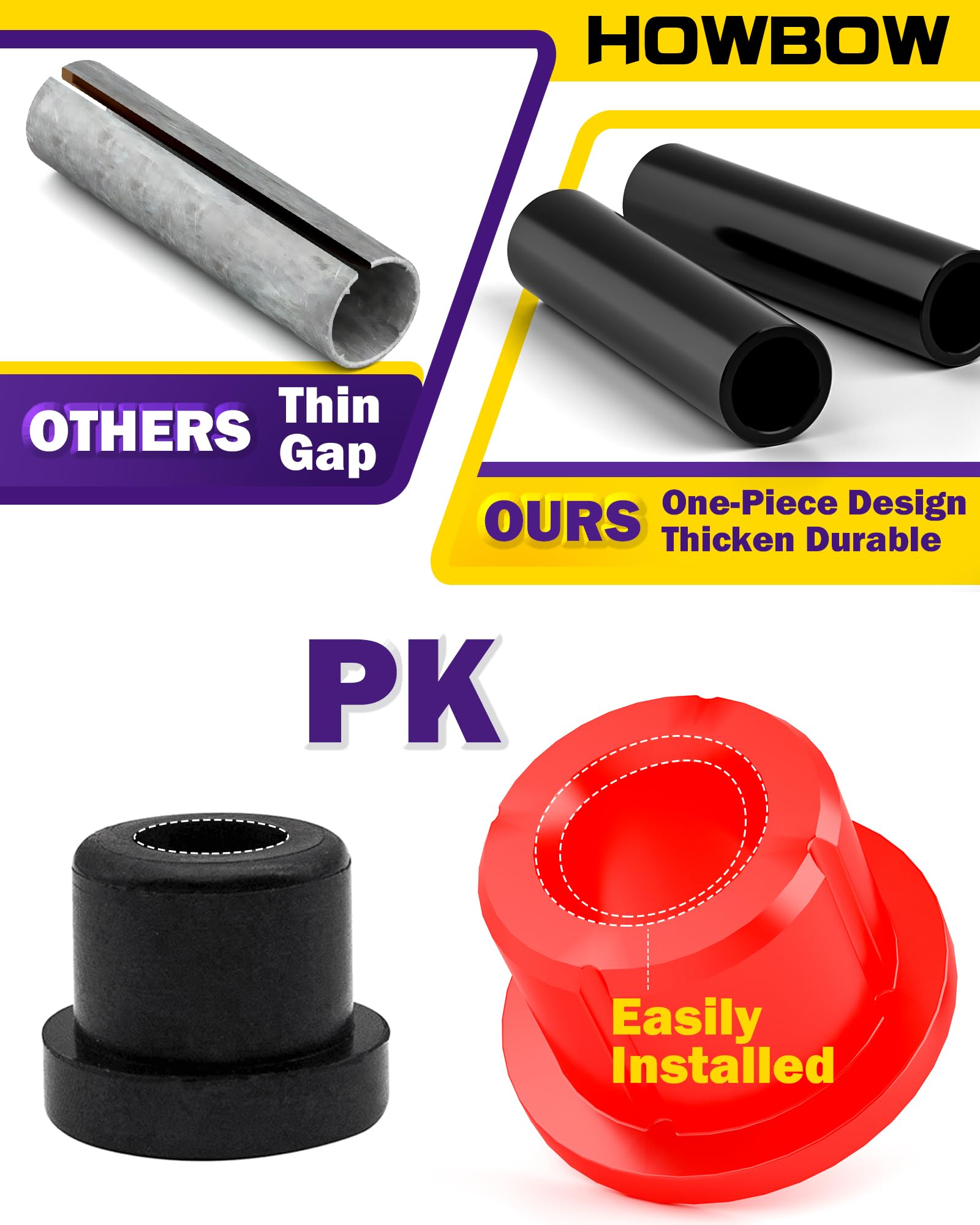 Club Car Precedent Front Bushing Kit, Golf Cart Front Lower Spring & Front Upper A Arm Polyurethane Bushings And Sleeves For 200