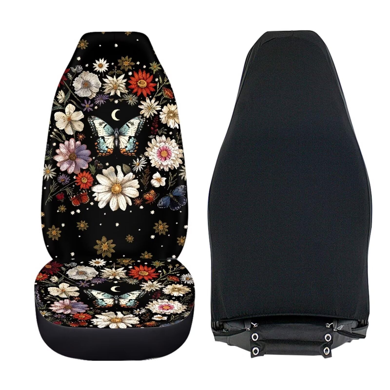 Bigcarjob Art Butterfly Car Seat Cover Full Set Auto Front Seat Protectors Vehicle Bucket Seat Pad,Butterfly Car Interior Access