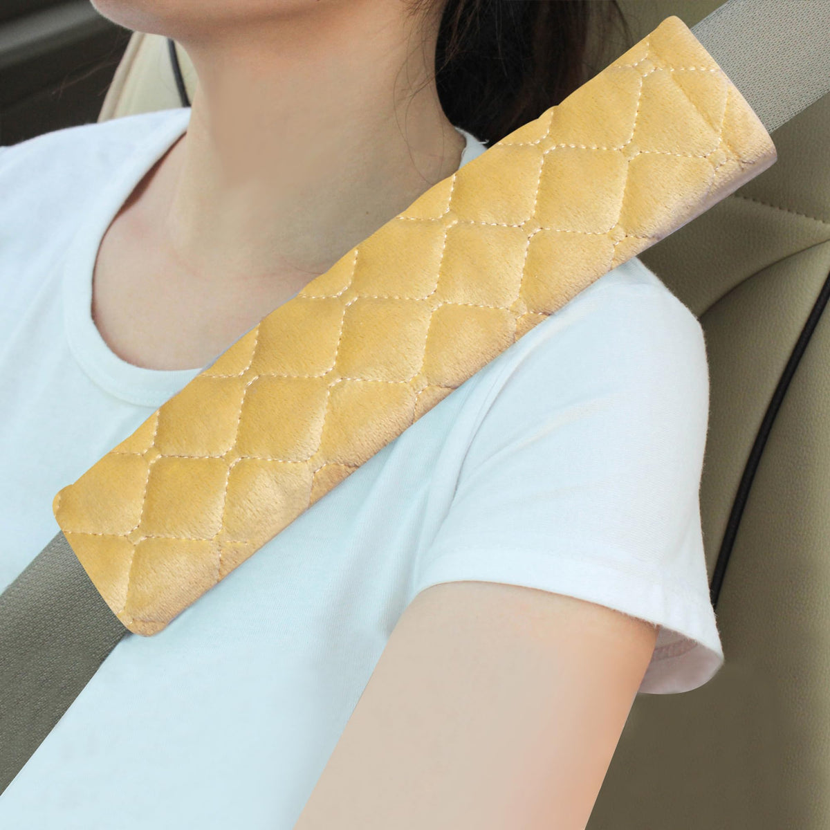 Amooca Soft Auto Seat Belt Cover Seatbelt Cushions Shoulder Pad 2 Pcs For A More Comfortable Driving Compatible With All Cars Li