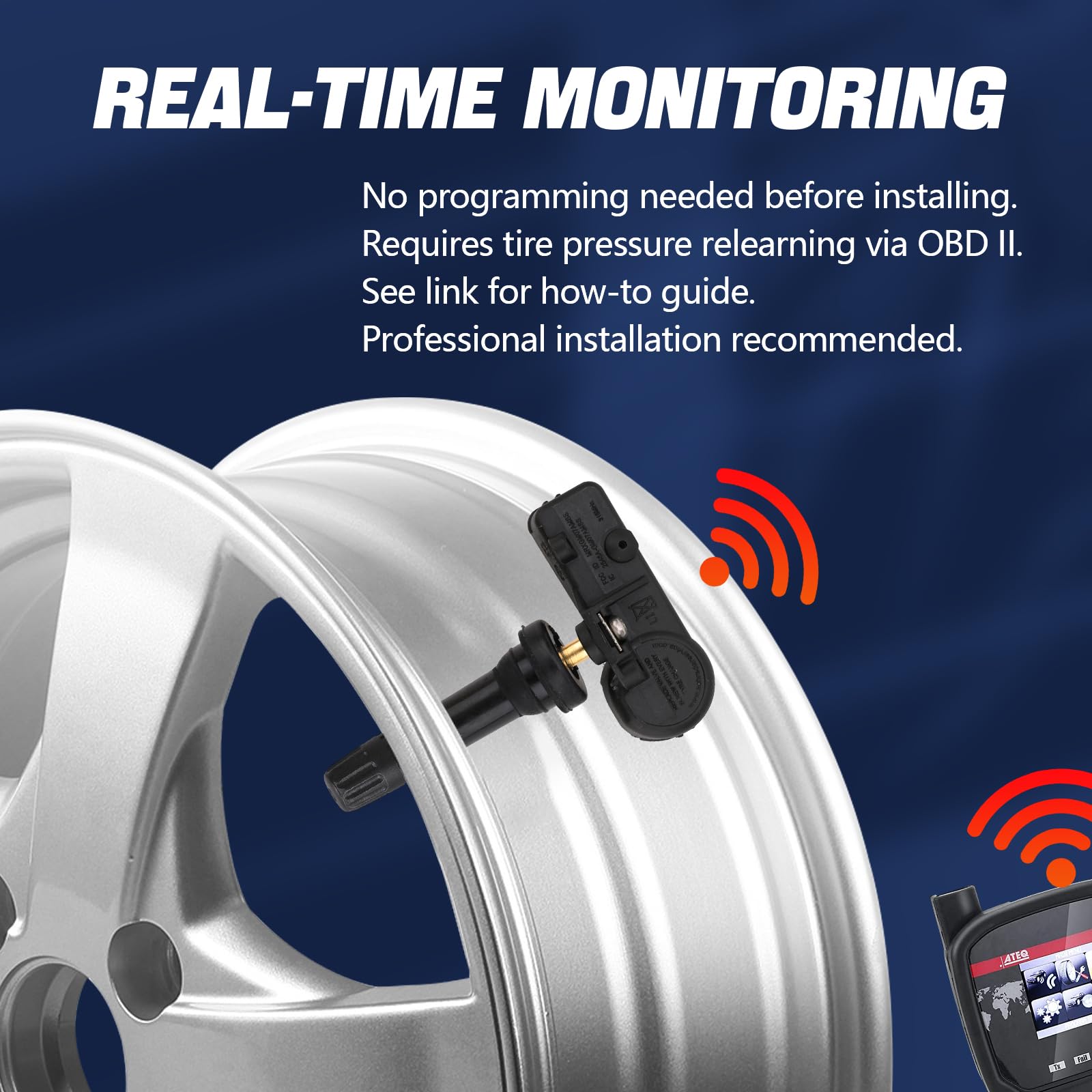 Tpms Sensor Gm, Tire Pressure Monitoring System Sensor 315Mhz Compatible For Chevy Silverado Gmc Cadillac Buick Pontiac - Replac