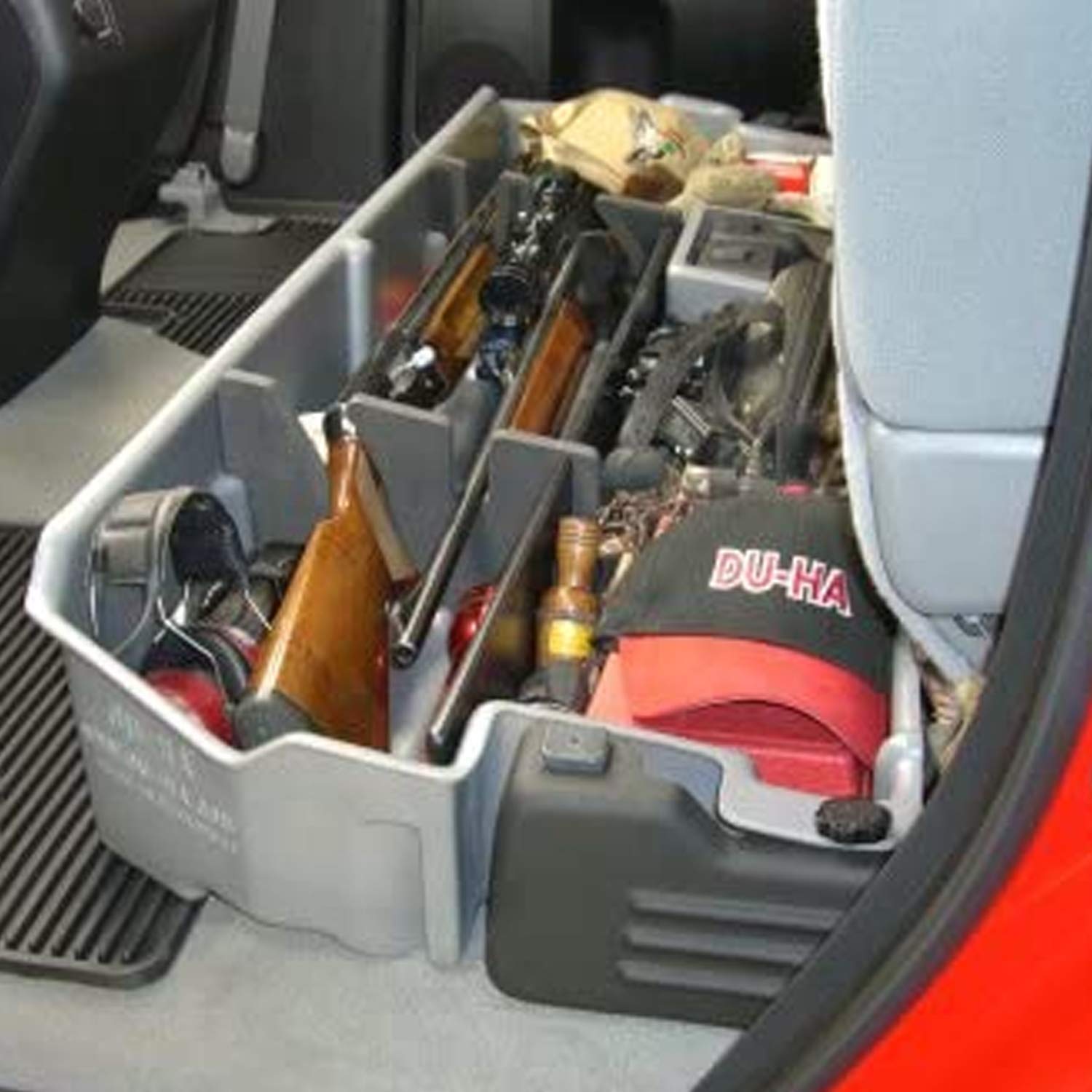 Du-Ha Under Seat Storage Fits 2007-2021 Toyota Tundra Double Cab Without Factory Subwoofer | Black Heavy-Duty Back Seat Organize