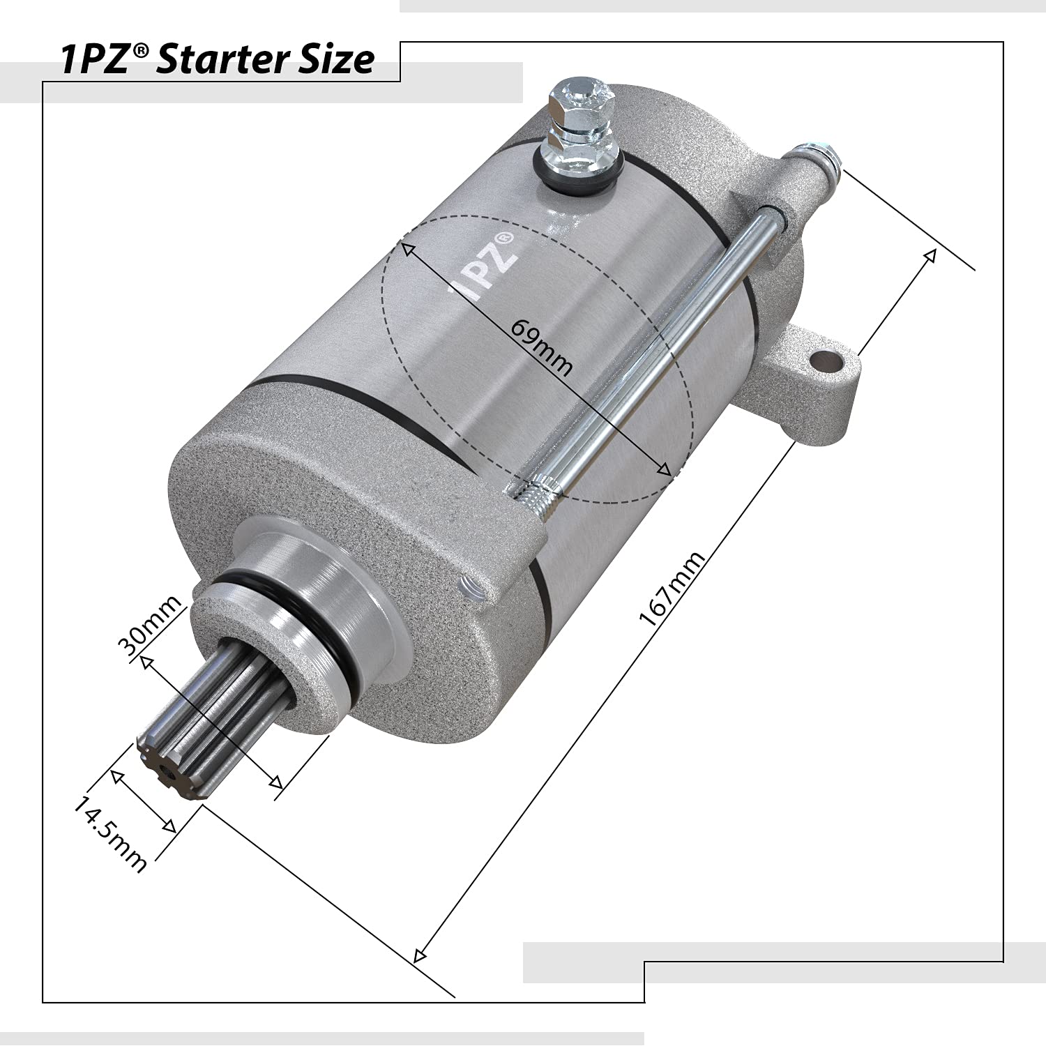 1Pz Ym6-St1 Starter Motor Replacement For Yamaha Grizzly Yfm 600 660 1998-2007 Rhino 450 660 Kodiak 400 Wolverine Nordik Nk 500 700 Mayhem Coleman Outfitter Hisun 500 Atv Utv