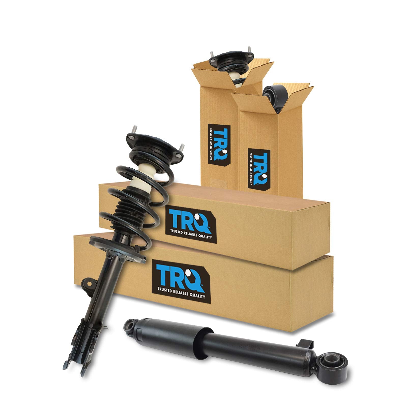Trq Front And Rear Complete Strut Assembly & Shock Absorber Kit Complete Strut & Coil Spring Assembly Compatible With 2010-2012 