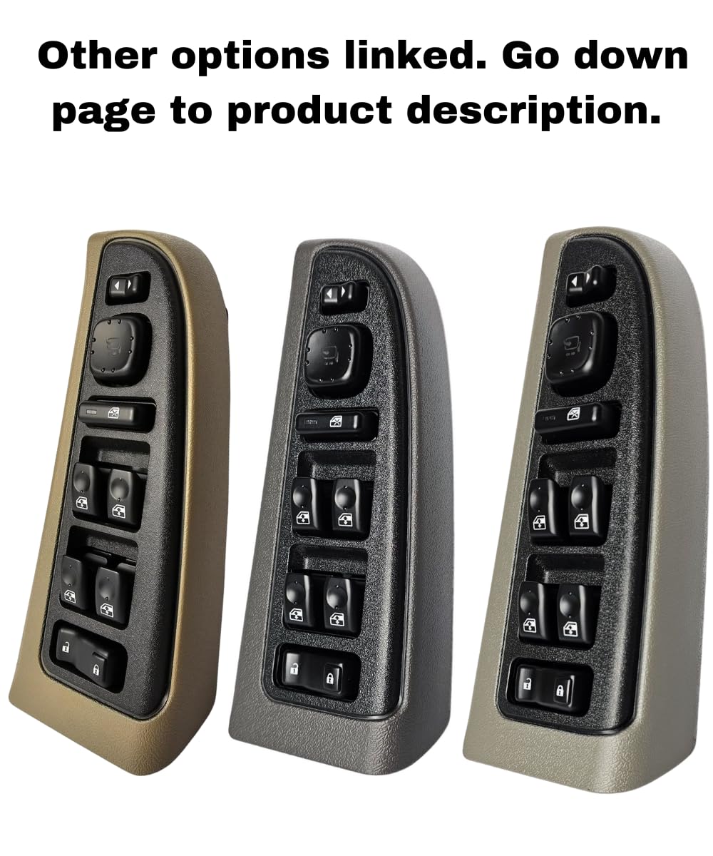 SWITCHDOCTOR Master Window Switch for 2003-2006 Chevy/GMC - Tan Crew Bezel, Plastic, Dark Gray Crew, Model 15883319-15883323