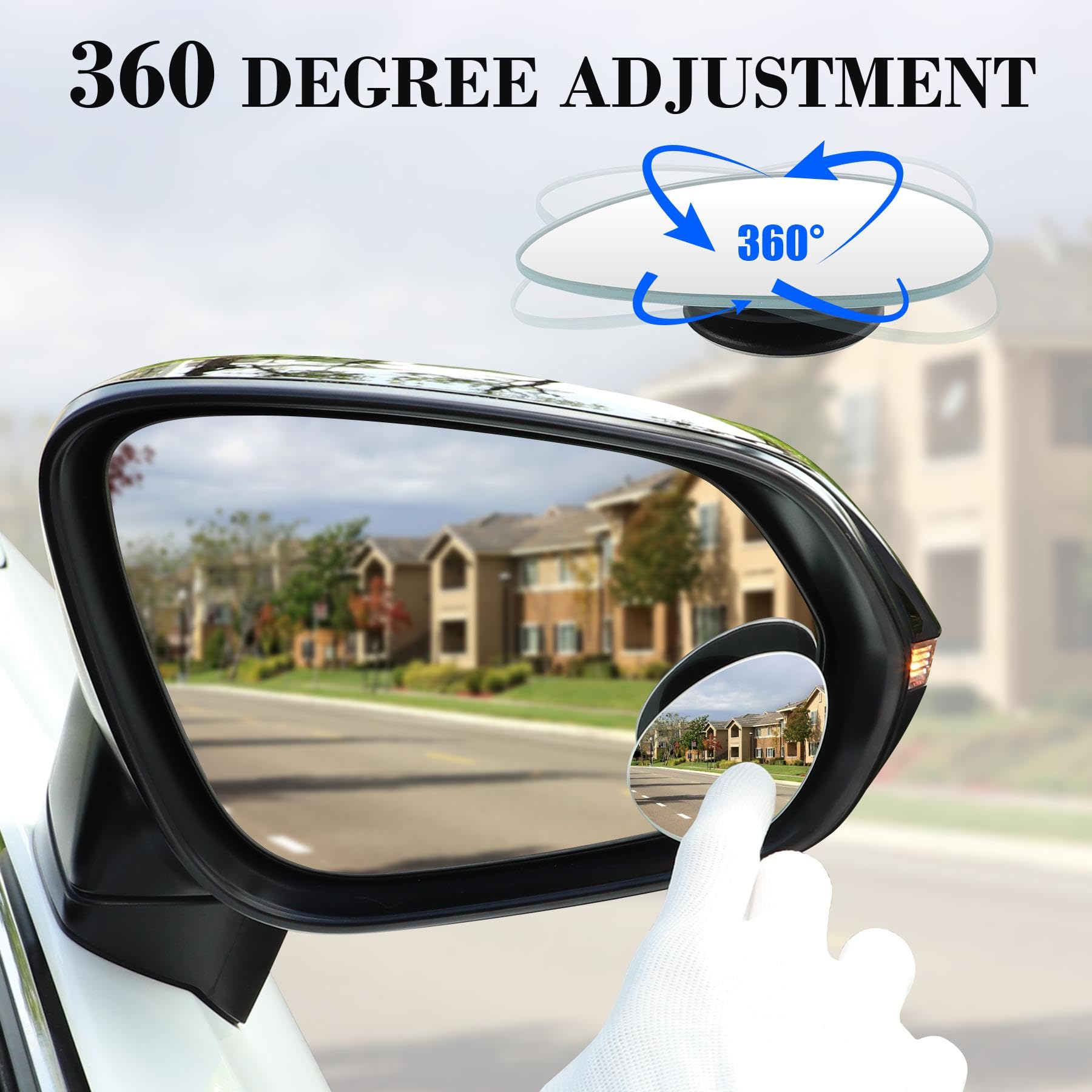 Livtee Blind Spot Mirror, Oval Hd Glass Frameless Convex Rear View Mirror With Wide Angle Adjustable Stick For Cars Suv And Truc