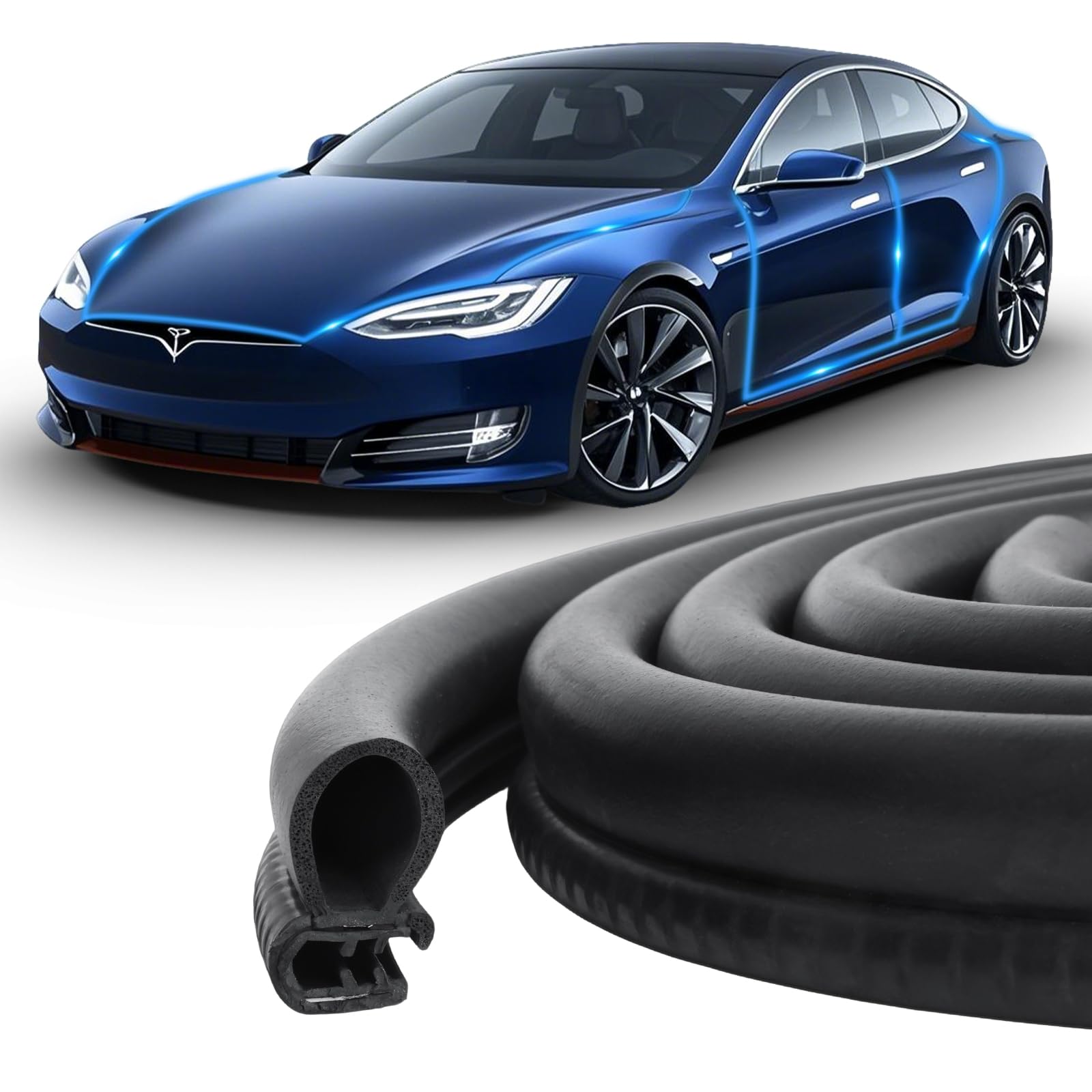 Storystore Automotive Door Weather Stripping 98Ft Car Door Rubber Edge Trim Seal Strip Gasket With Side Car Door Seal For Car Bu