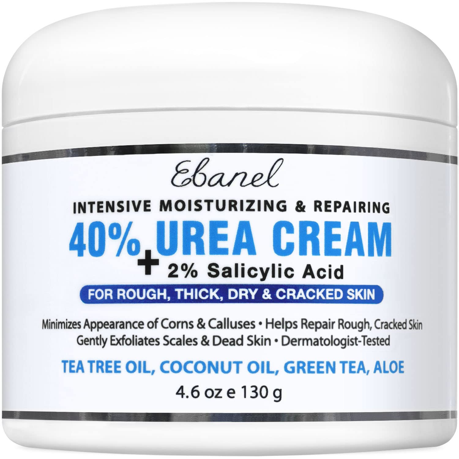 Ebanel Urea Cream 40% plus Salicylic Acid 2%  Foot Cream for Dry Cracked Heels Feet Knees Elbows Hands  Foot Dead Skin Cuticle Callus Remover Toenail Softener  Keratolytic Skin Barrier Repair-New