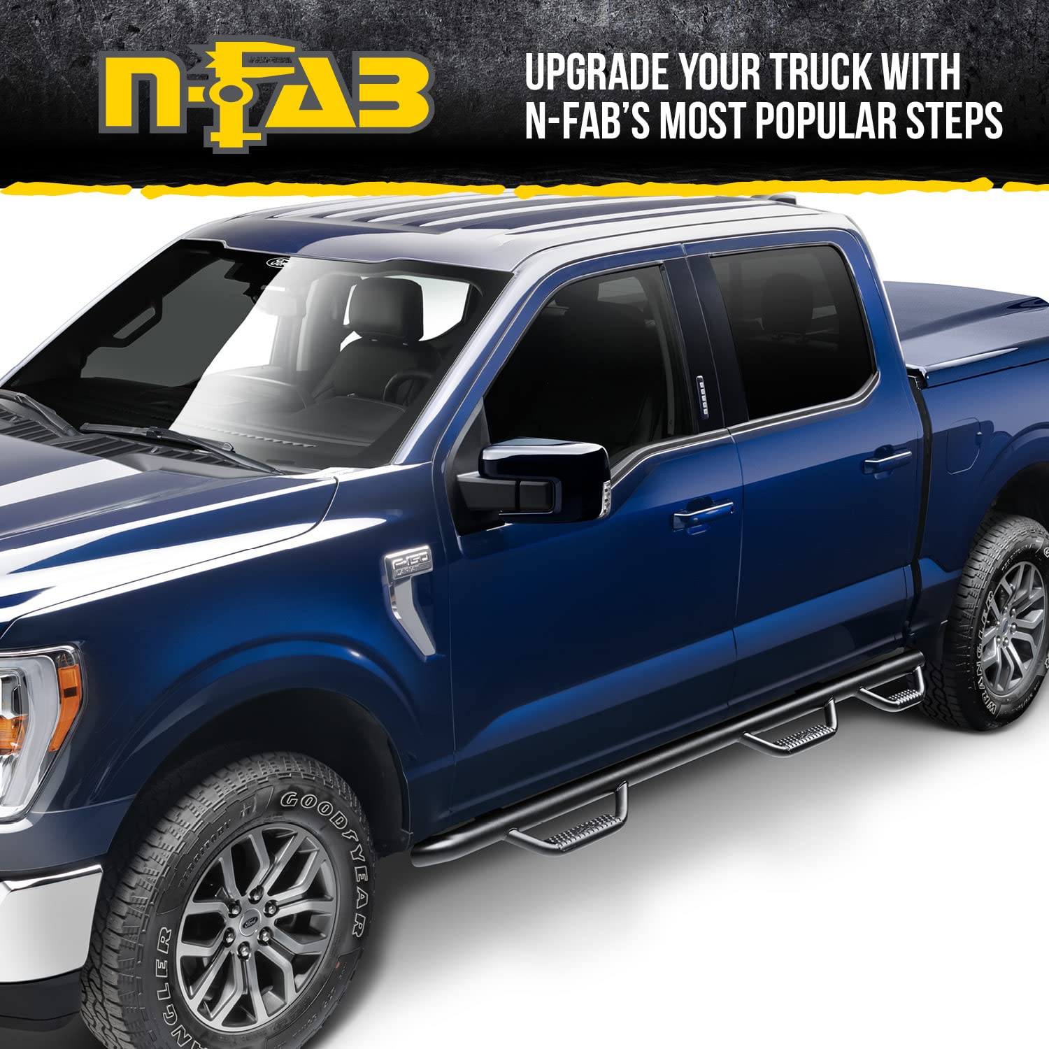 N-Fab Nerf Steps | Textured Black, Cab Length | F9984Cc-Tx | Fits 1999-2016 Ford F-250 / F-350 Super Duty Crew Cab All Beds, Srw