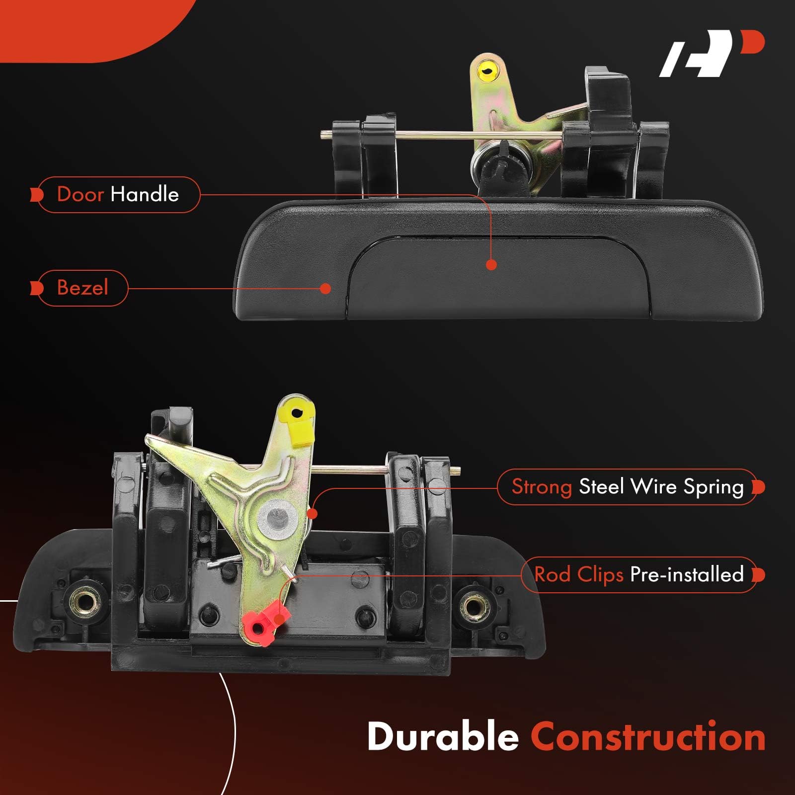 A-Premium - Textured Black Tailgate Handle Liftgate Latch Handle - Compatible with Toyota Tacoma 1995-2004 Pickup - Replace# TO1