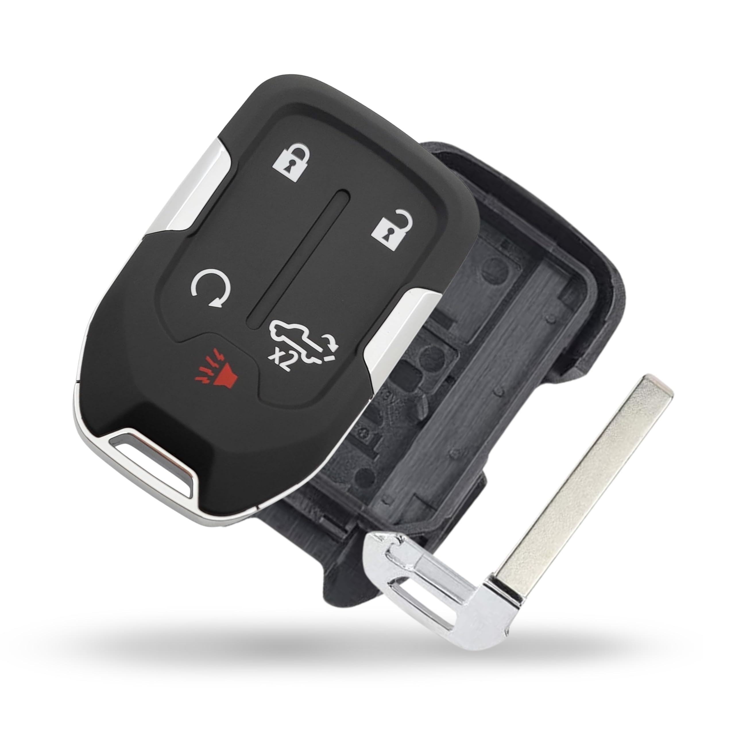 Key Fob Shell, Replacement Smart Remote Key Case Cover 5 Buttons for 2019-2024 GMC Sierra Chevy Silverado HYQ1EA HYQ1ES