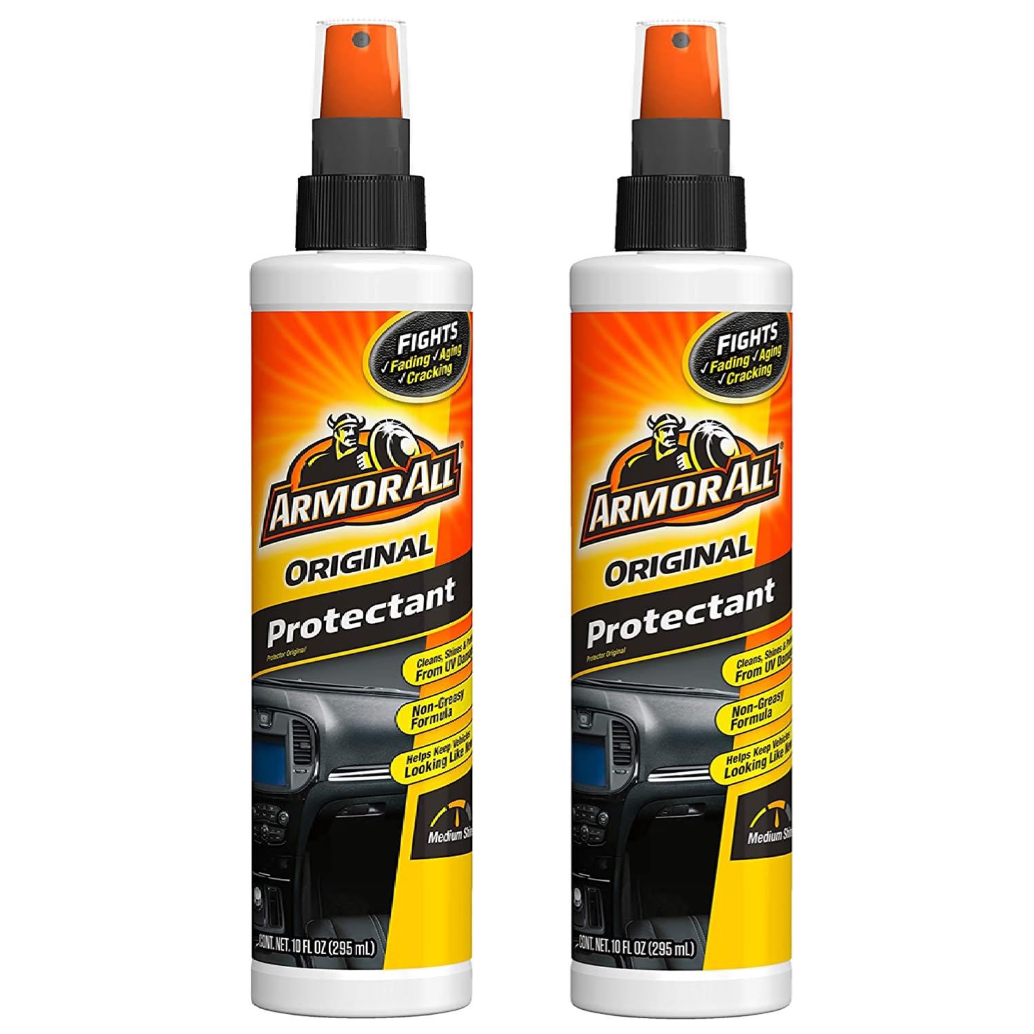 Armor All Interior Car Cleaner Spray Bottle, Protectant Cleaning for Cars, Truck, Motorcycle, Pump Sprayer, 10 Fl Oz (2 Packs)