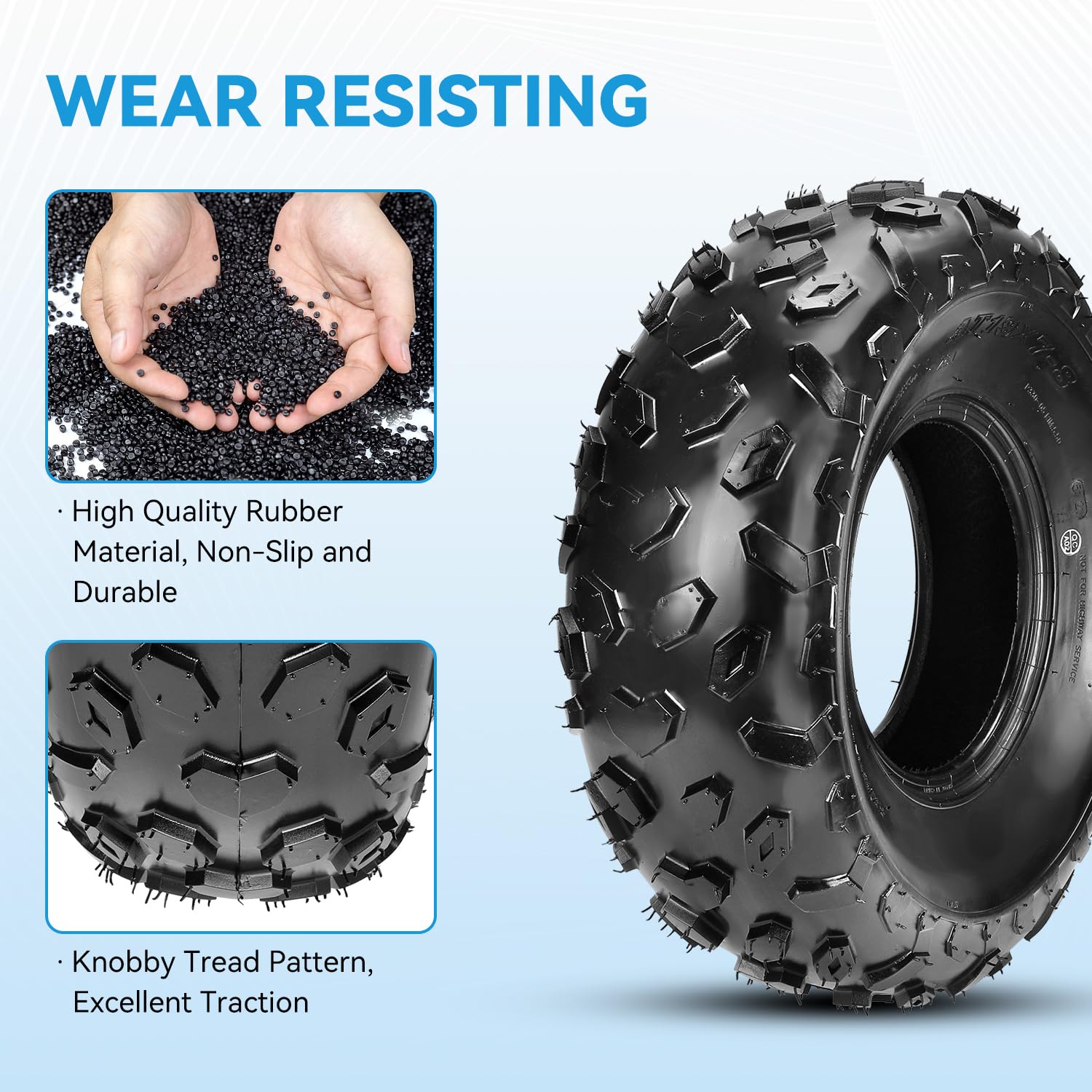 EOPOAYI 19x7-8 Mini Bike Tires Tubeless Replacement for Coleman CT200U BT200X CT200U-EX Baja Warrior MB200 Axis M200 Coolster 11