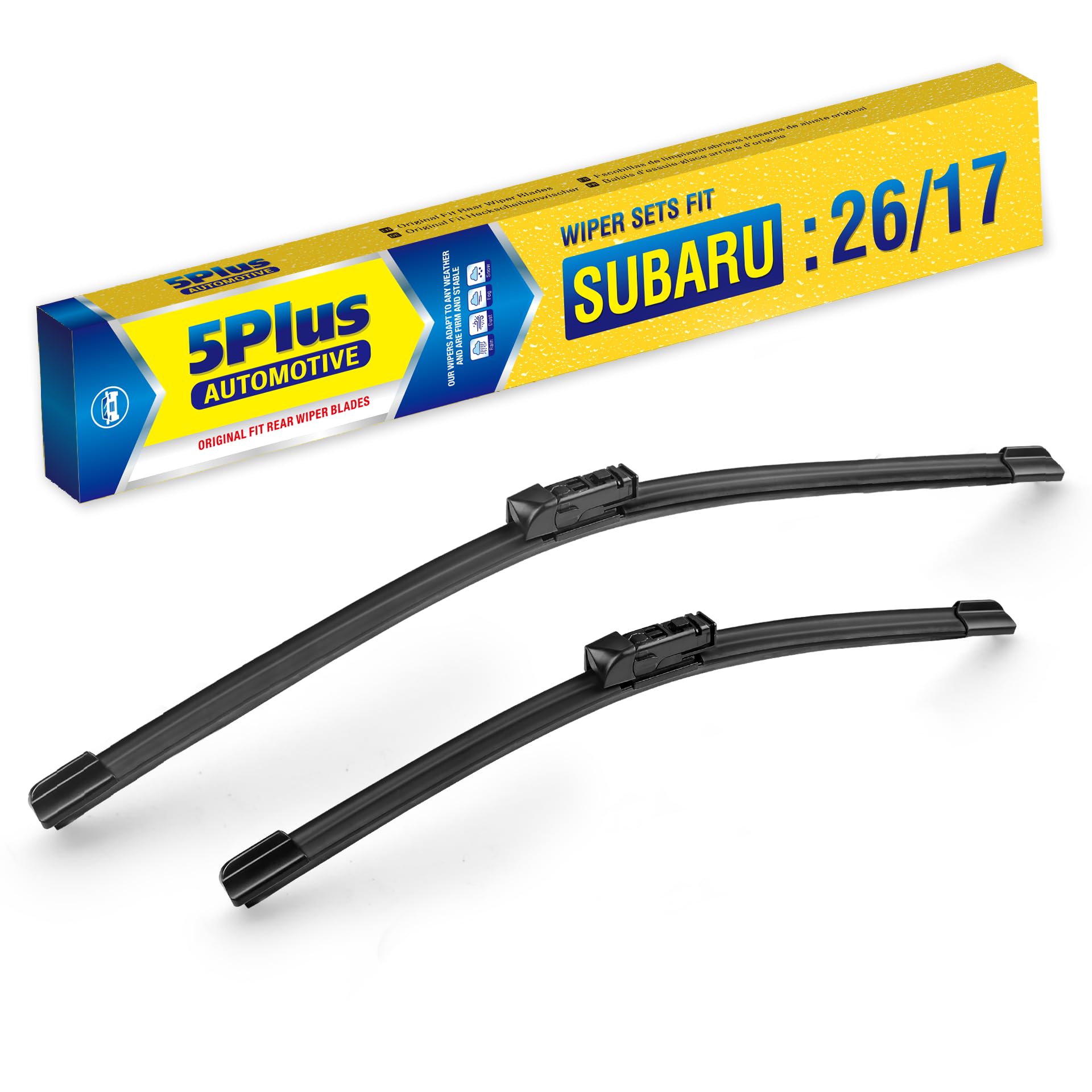 5 Plus 26''+17'' Wiper Blades, Replacement For Subaru Forester 2023 2022 2021 2020 2019 (Set Of 2), Premium All-Season Automotiv