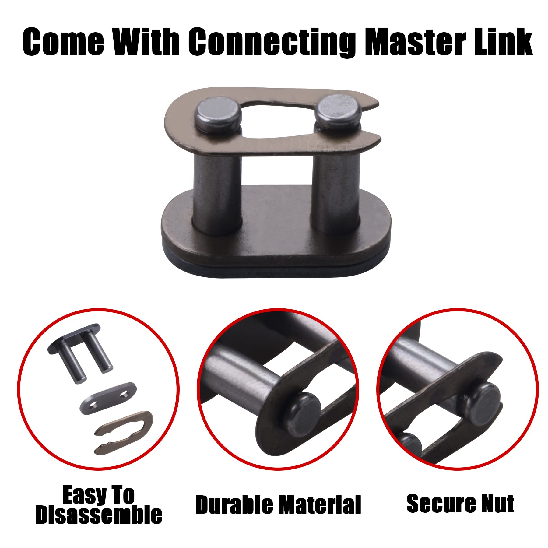 CNCMOTOK T8F Drive Chain 116 Links + Chain Breaker, fit for 2 Stroke 43cc 47cc 49cc Chopper Mini Bikes Coolster Pocket Bike Mini