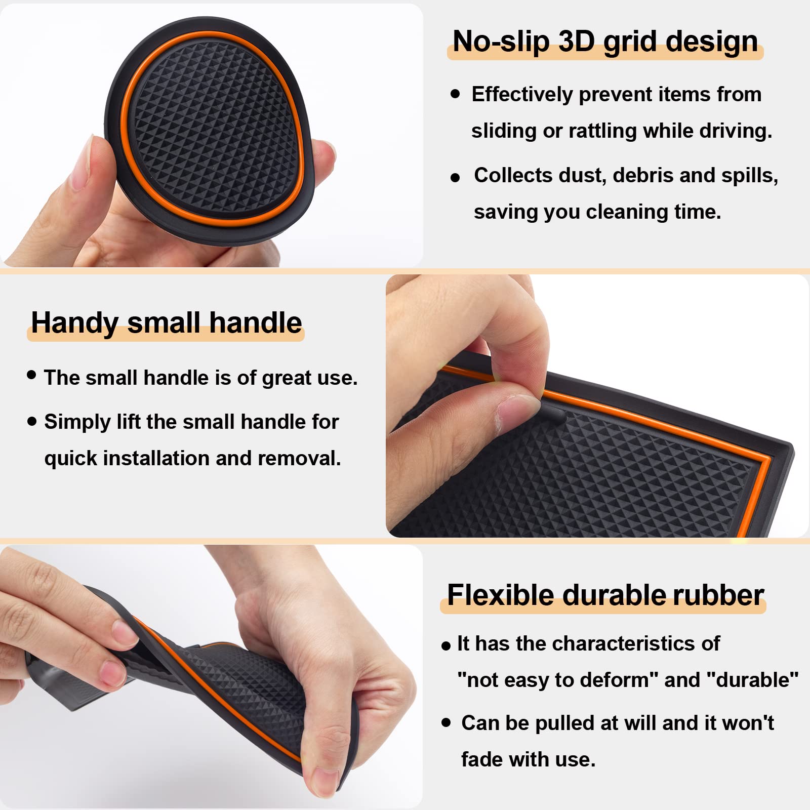 Jkcover Compatible With 2018 2019 2022 2021 2022 2023 Crosstrek/Impreza Center Console Accessories No-Slip Cup Holder Insert Mat